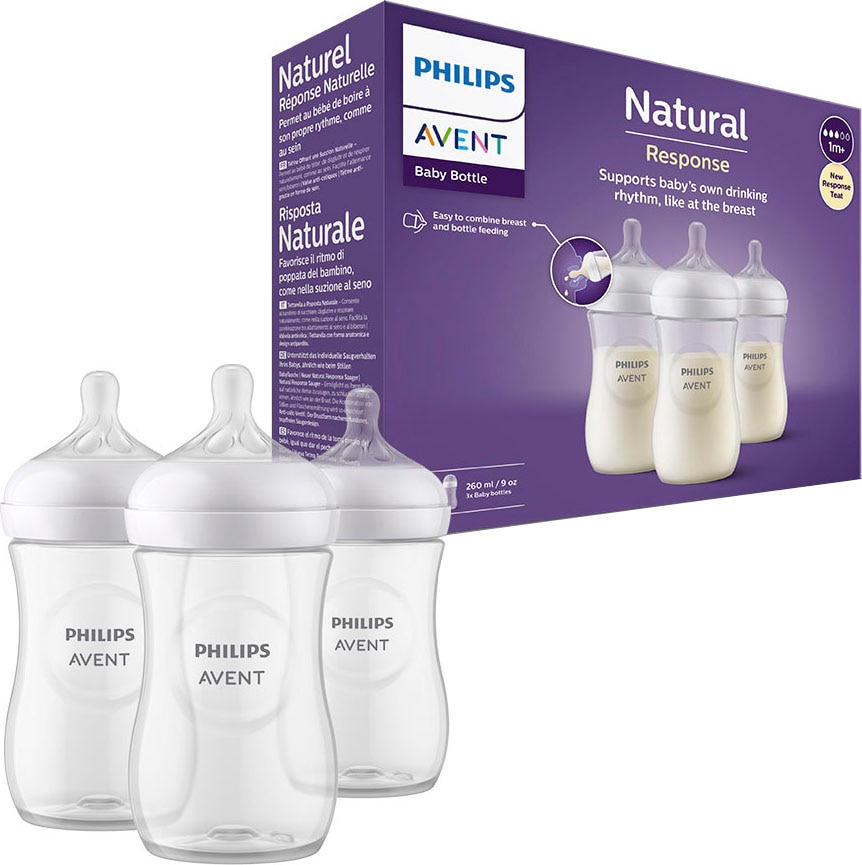 Philips AVENT Babyflasche »Natural Response SCY903/03«, 3 Stück, 260ml, ab  dem 1. Monat bei OTTO