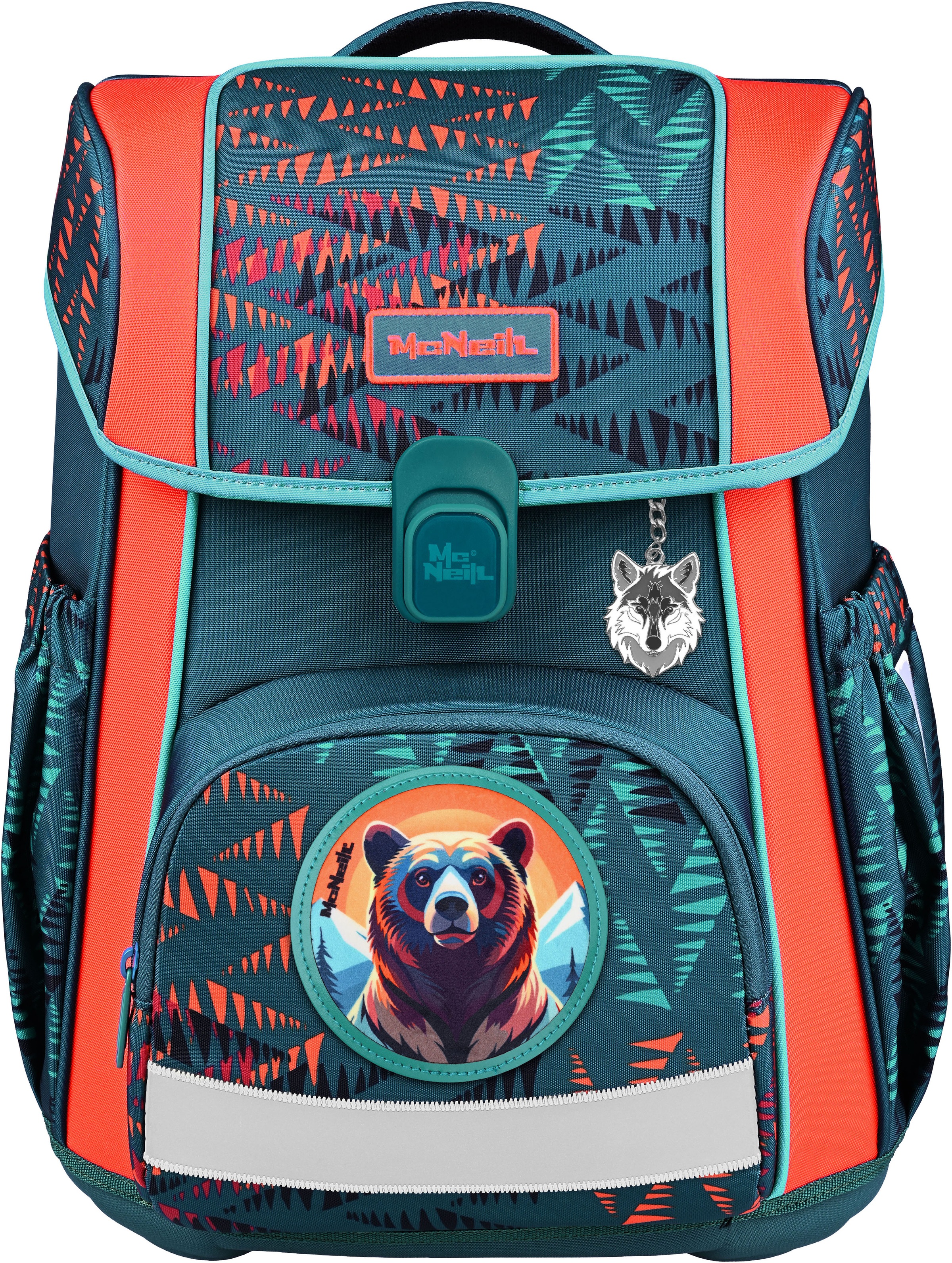 McNeill Schulranzen »Bravo, inkl. Etui, Turnbeutel,« Reflektierende Streifen auf den Schultergurten;Retroreflektierende Flächen