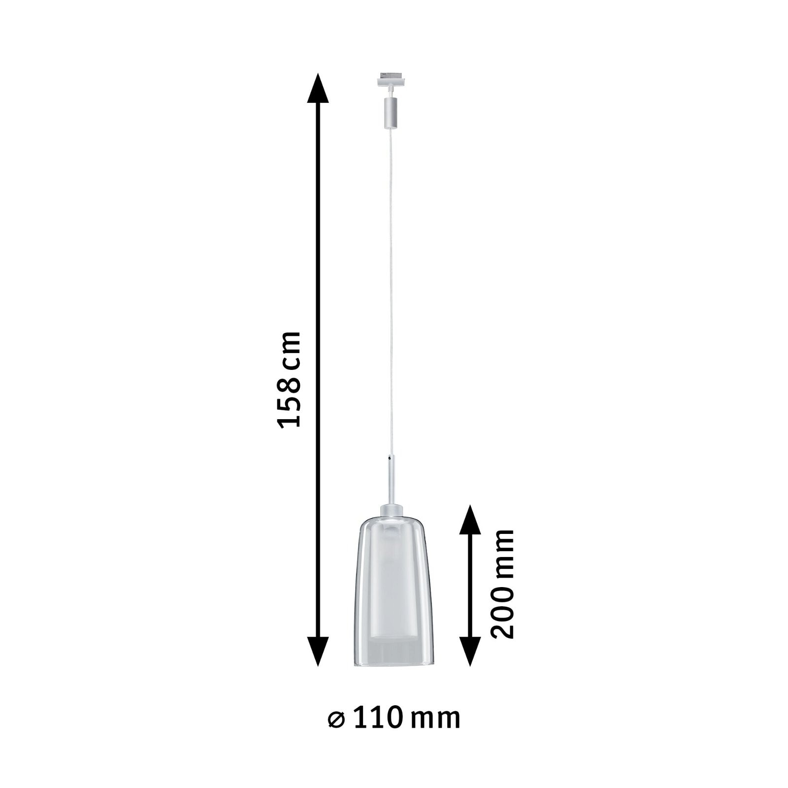 Paulmann Schienensystem-Leuchten »URail Pendel Arido II GU10 560lm 5W 2700K 230V Chrom matt, Klar, Satin«, (1 tlg.)