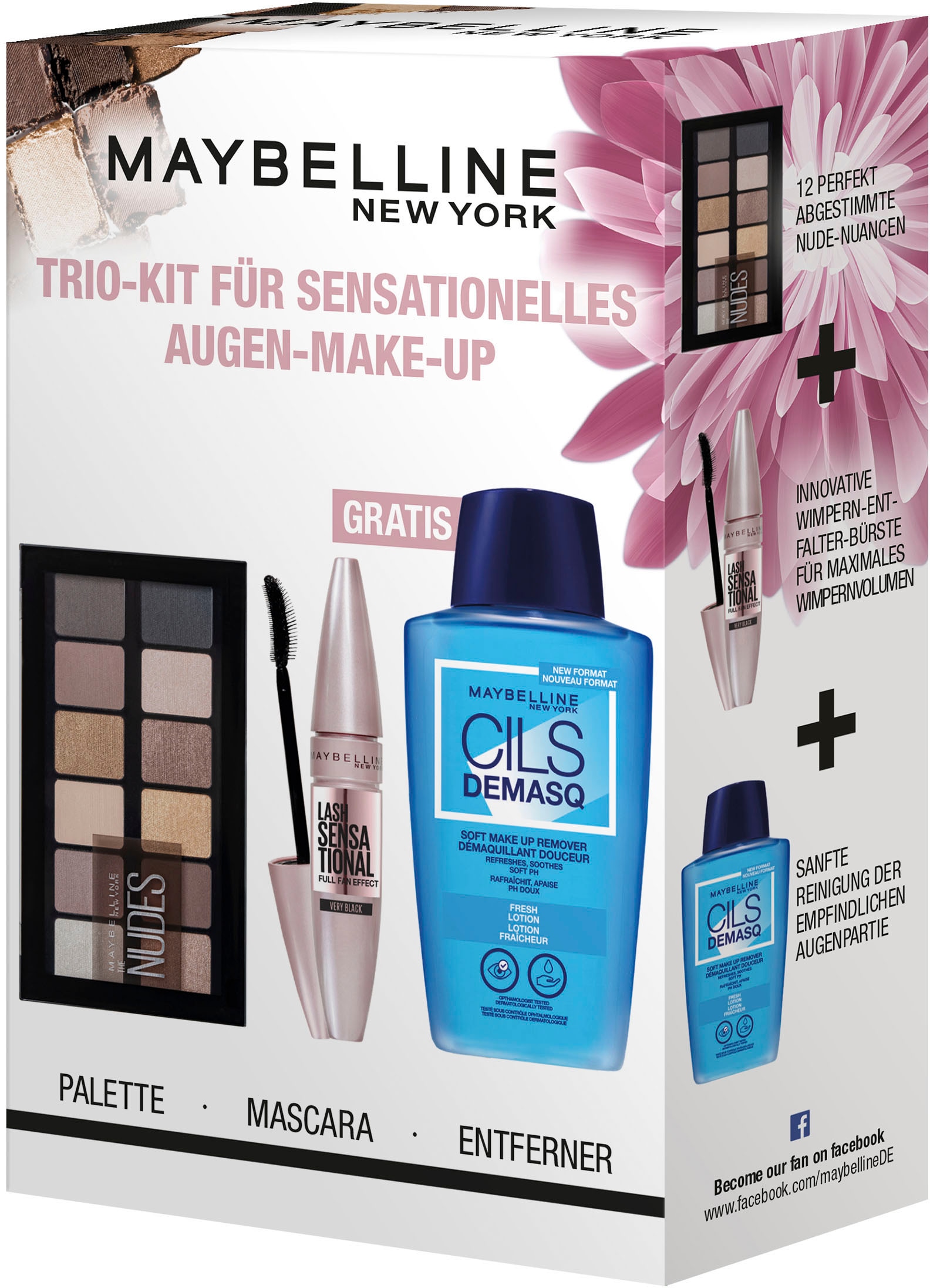 Schmink-Set »Maybelline New York Trio Kit Augen Make-Up Set«, (Set, 3 tlg.), mit...