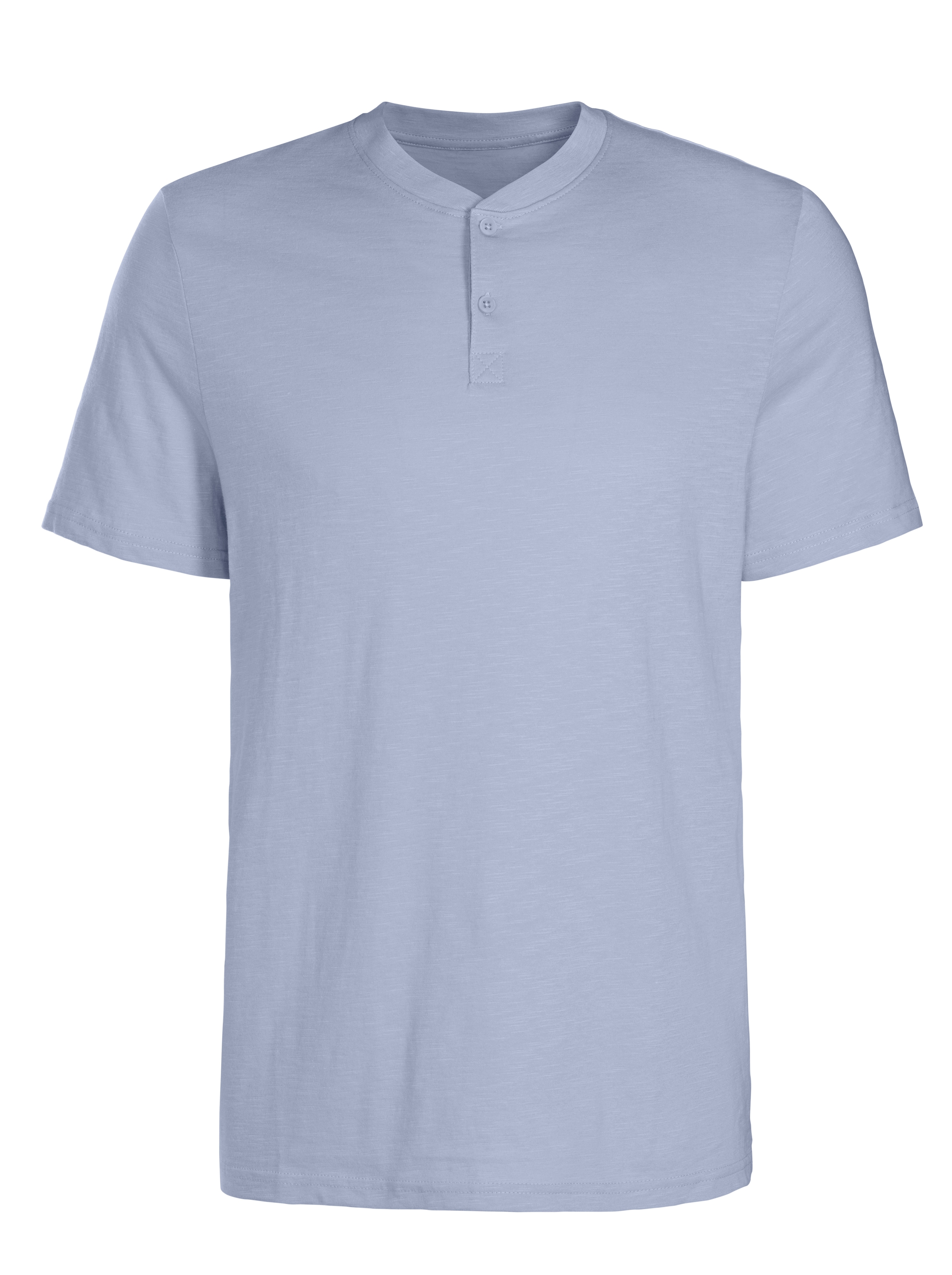 H.I.S Henleyshirt, Kurzarmshirt mit Henleykragen, strukturierte Baumwolle