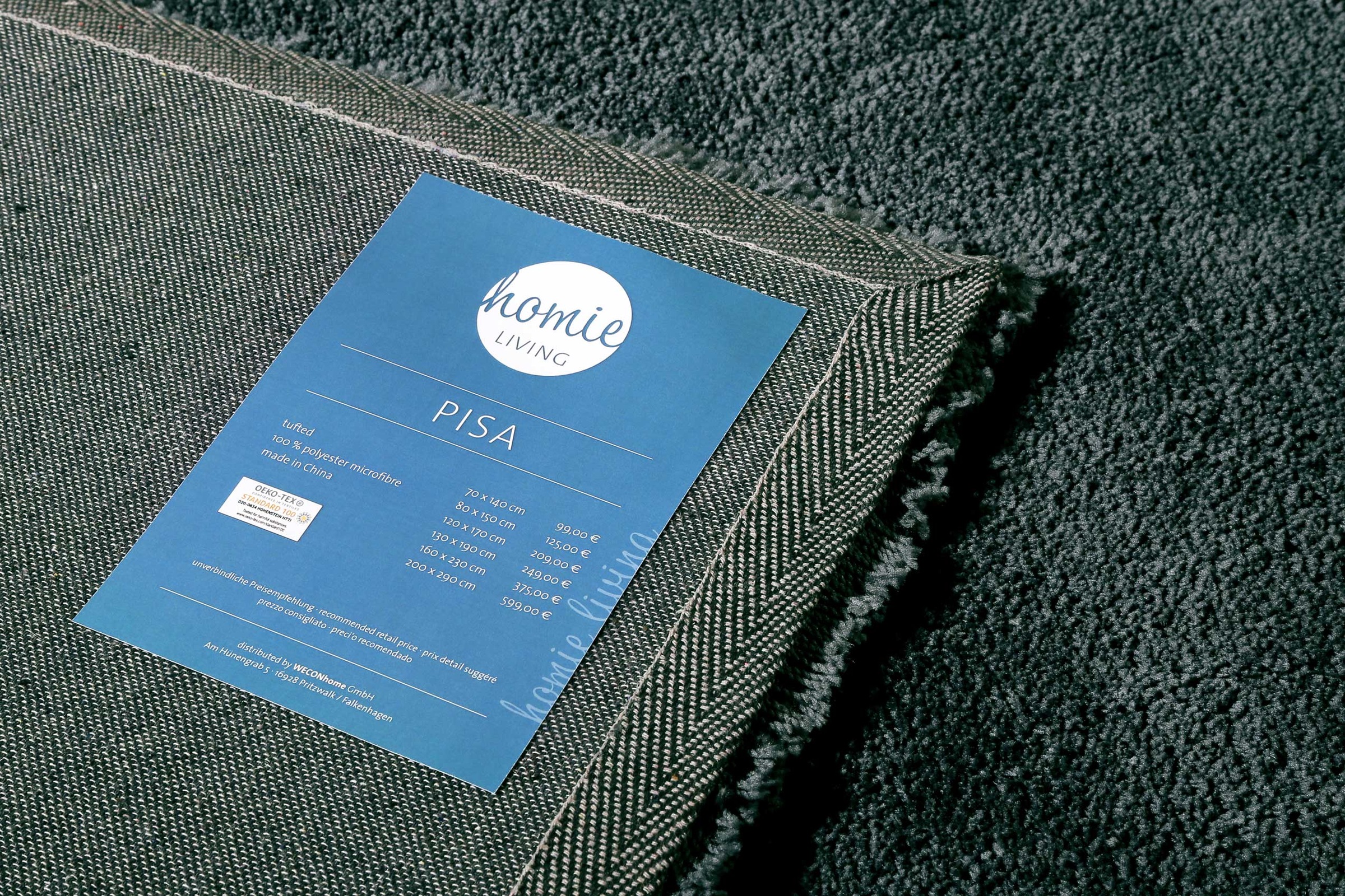Homie Living »Pisa« rund 25 mm Höhe Hochflor, Microfaser, uni, weich, Shaggy, Wohnzimmer, Schlafzimmer