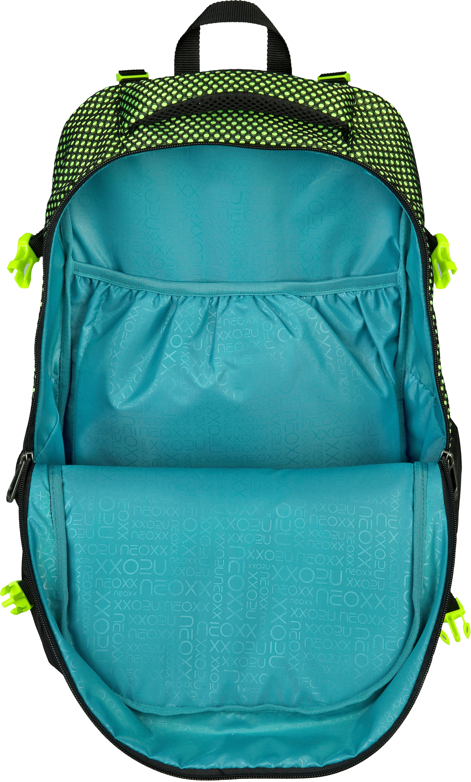 neoxx Schulrucksack »Active, All about Neon«, reflektierende Details, aus recycelten PET-Flaschen