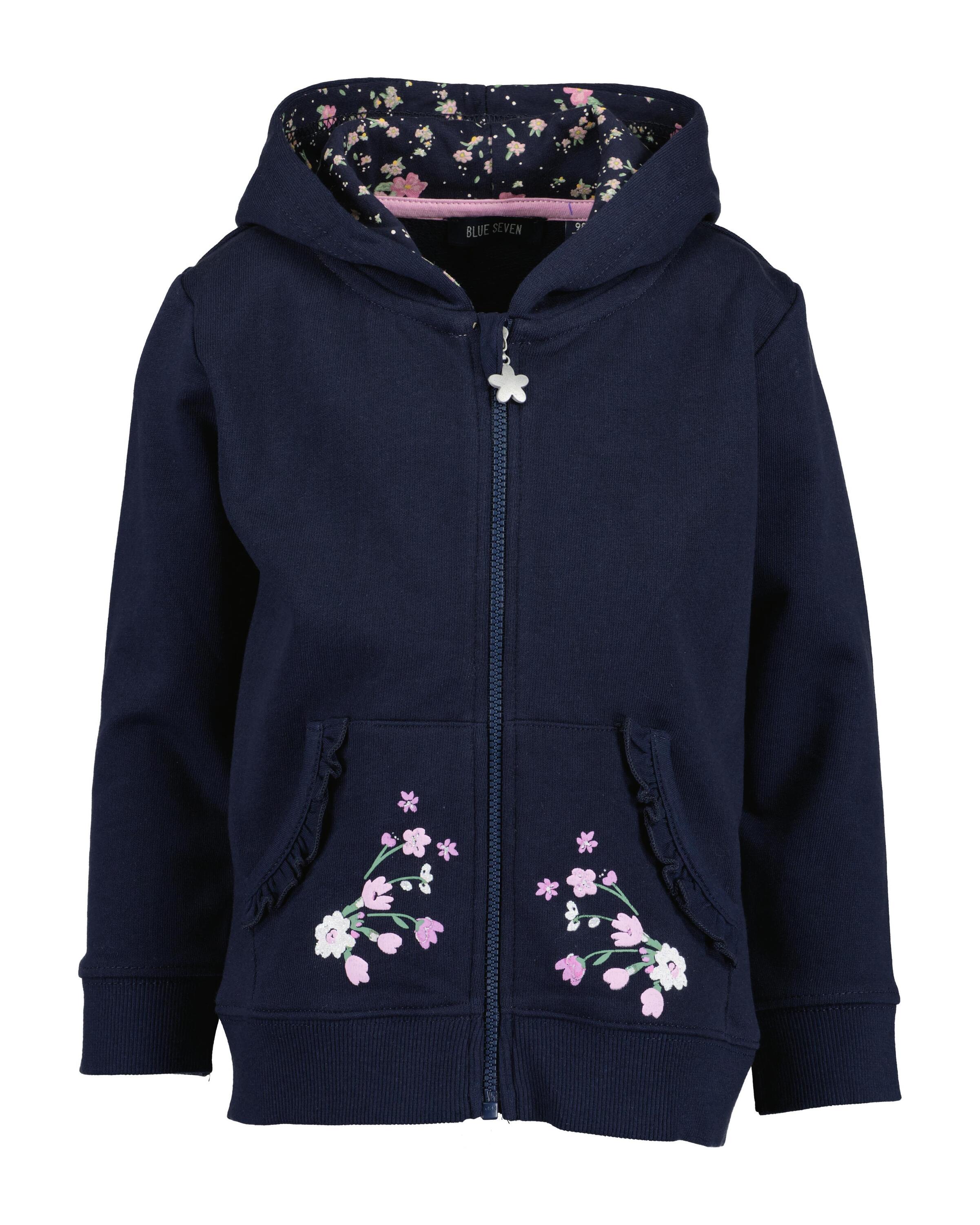 Blue Seven Mädchen Sweatjacke »Mädchen Sweatjacke mit Kapuze« 1 Stk. tlg. in blau, Größe 104