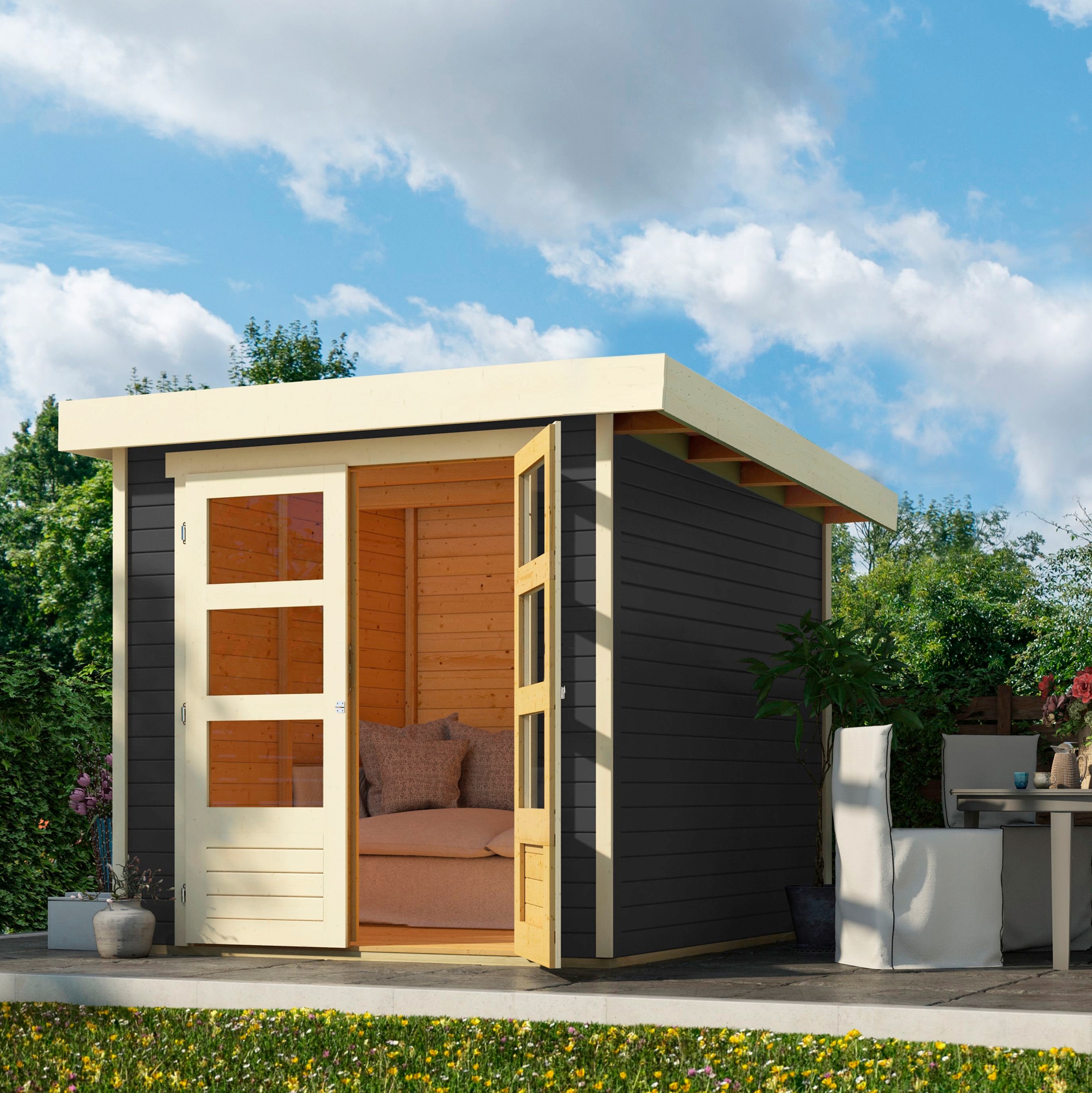 Karibu Gartenhaus »Arnis 2«, naturbelassen oder terragrau kaufen