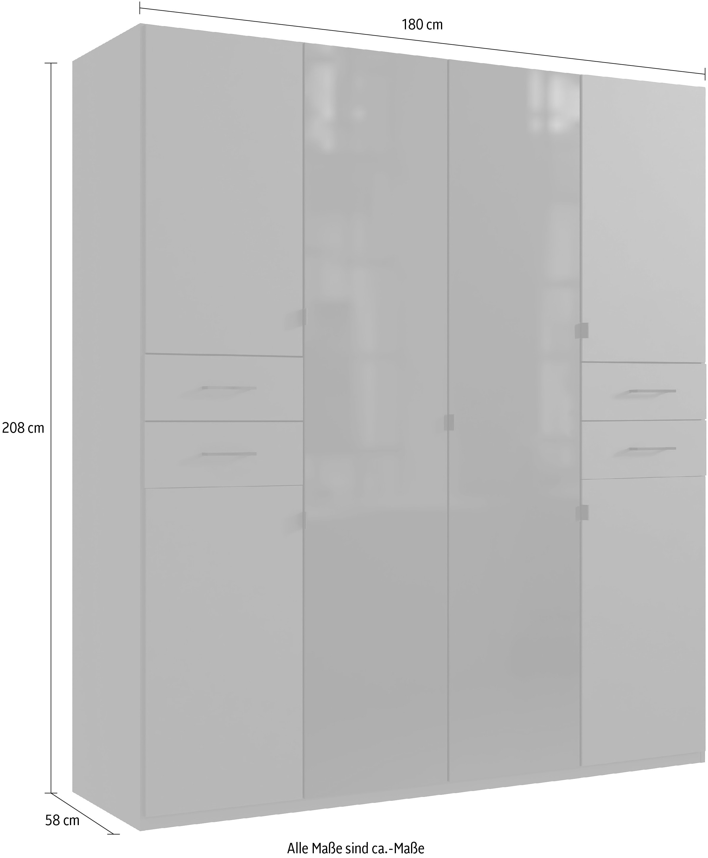 Wimex Drehtürenschrank »Danzig« mit Schubladen auf bequemer Höhe, mit Glastüren