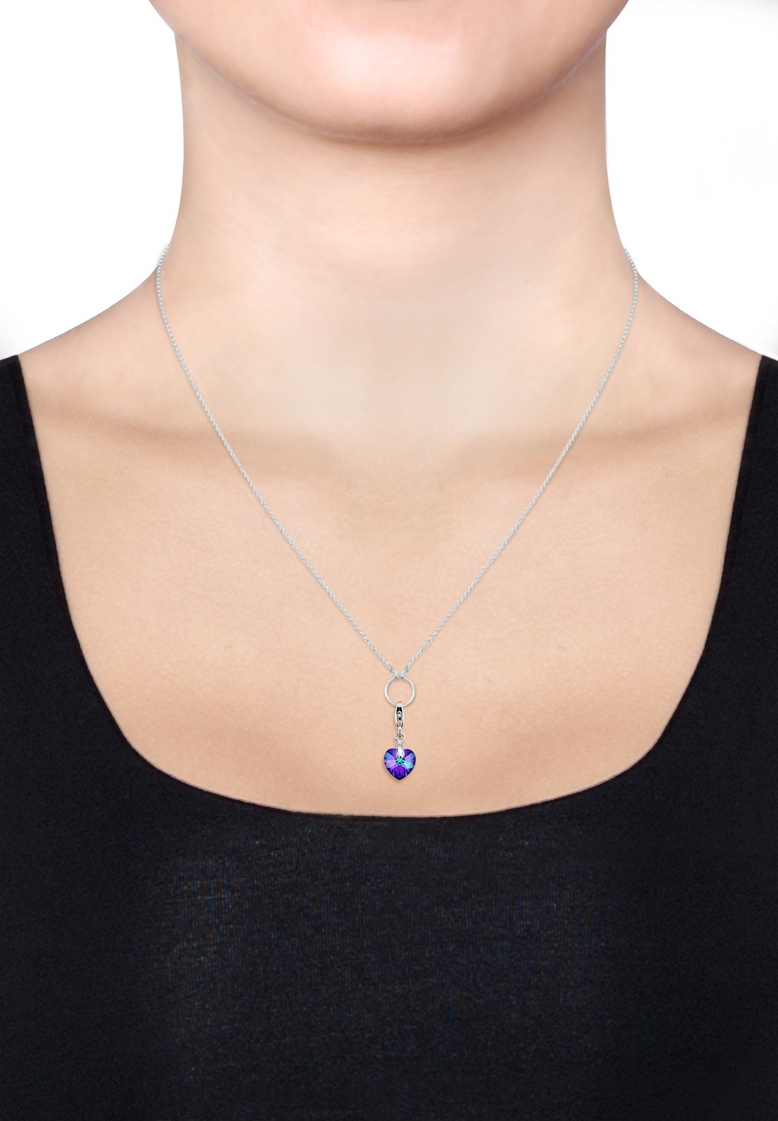 Elli Charm Herz »Charm Herz Love Kristalle 925 Sterling Silber«