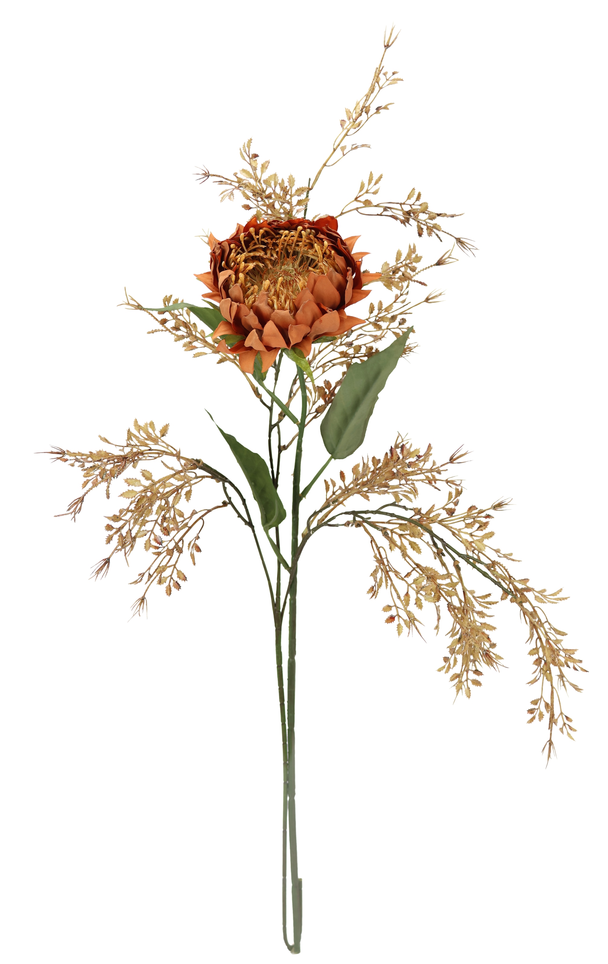 I.GE.A. Kunstblumenstrauß »Kunstblumen Set Artischocke« 2er Set Artischockenzweig mit Dekozweig 70cm Kunstpflanze Seidenblume