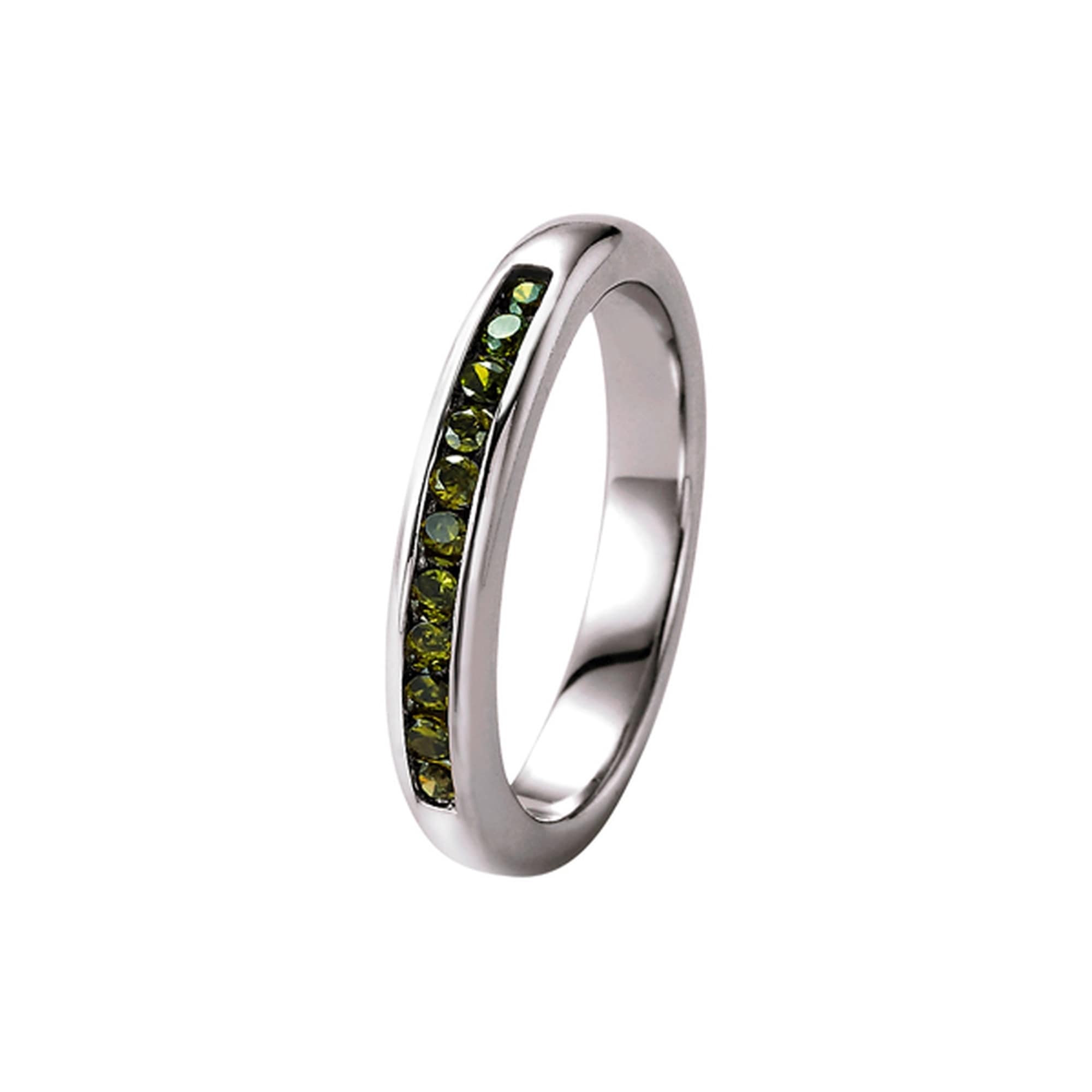 GIORGIO MARTELLO MILANO Silberring »Ring Zirkonia, Shop Online 925« im olivfarbigen OTTO mit Silber