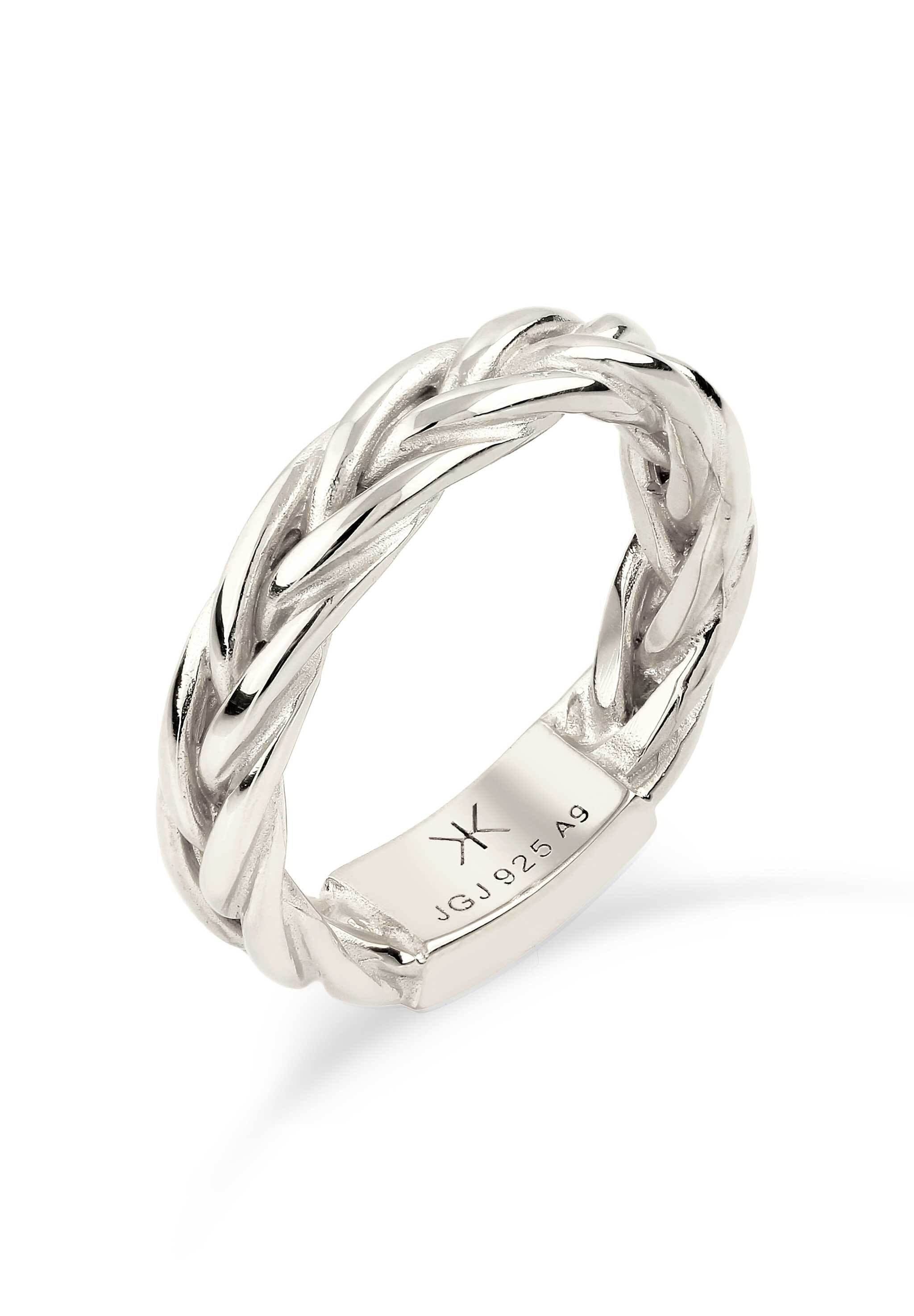 Kuzzoi Silberring »Ring Bandring Zopfkette Design 925 Sterling Silber«