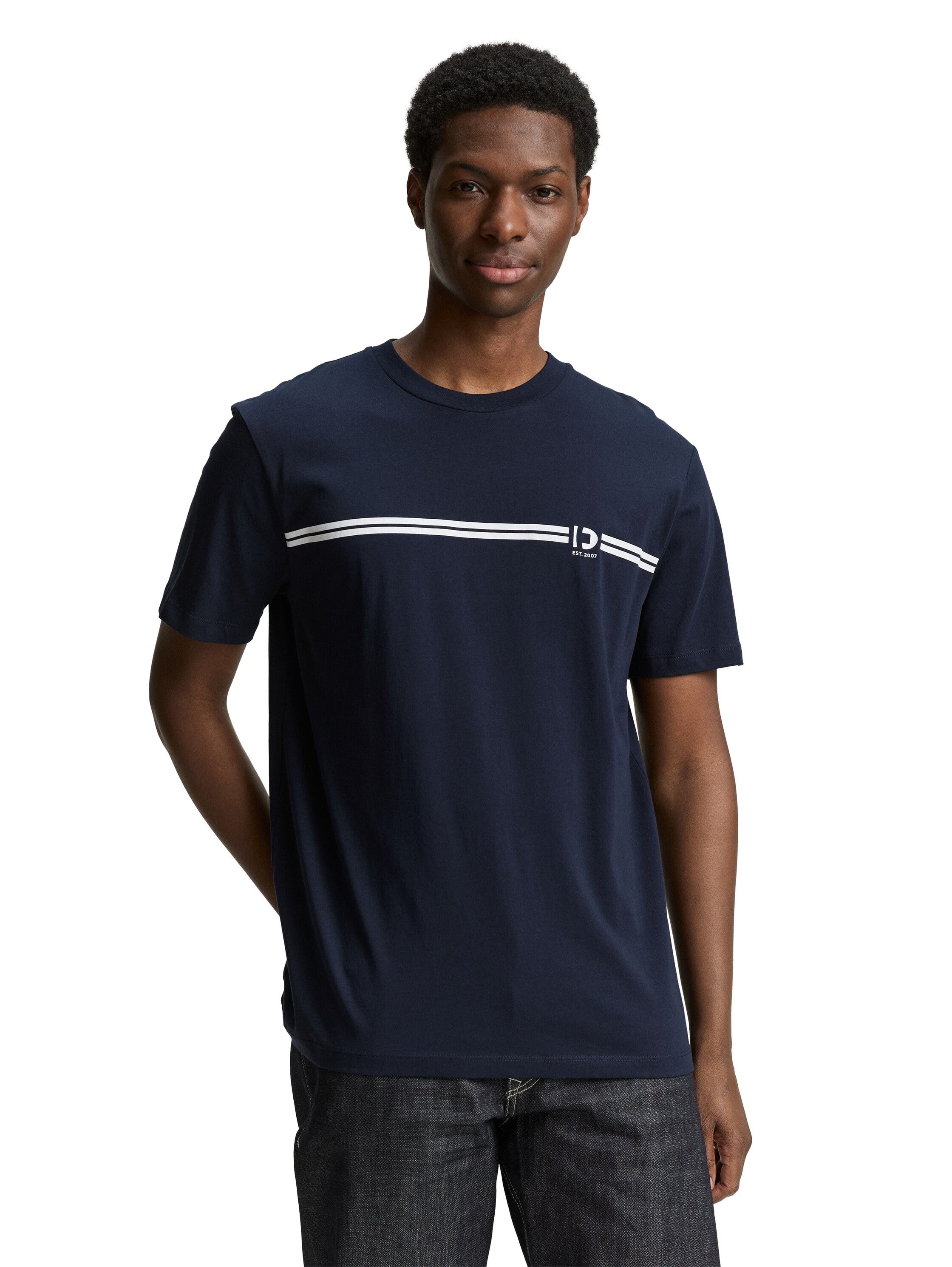 TOM TAILOR Denim T-Shirt, (Packung, 3 tlg.), mit Logo-Print