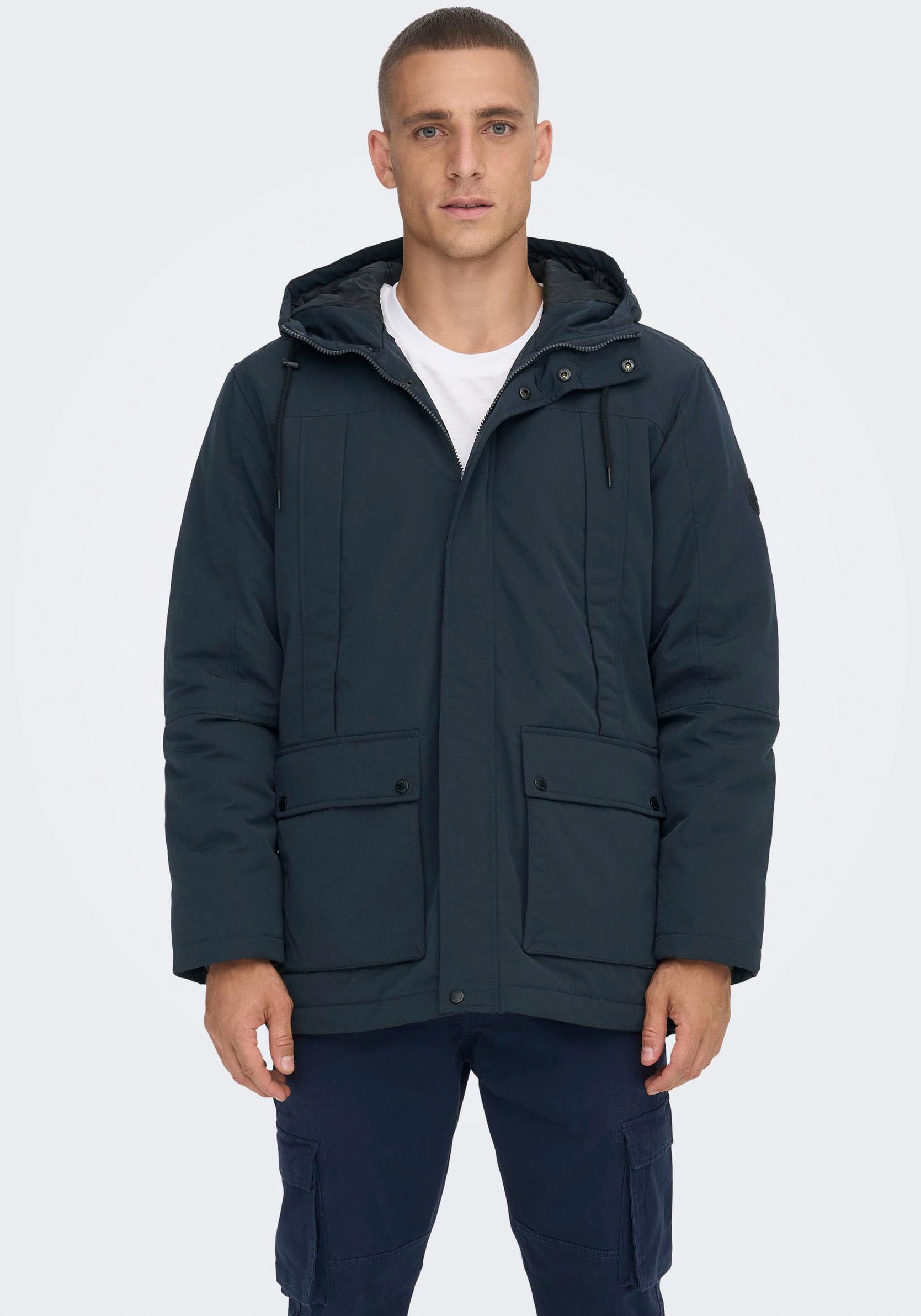 ONLY & SONS Langjacke »ONSJAYDEN PARKA NOOS OTW VD«, mit Kapuze