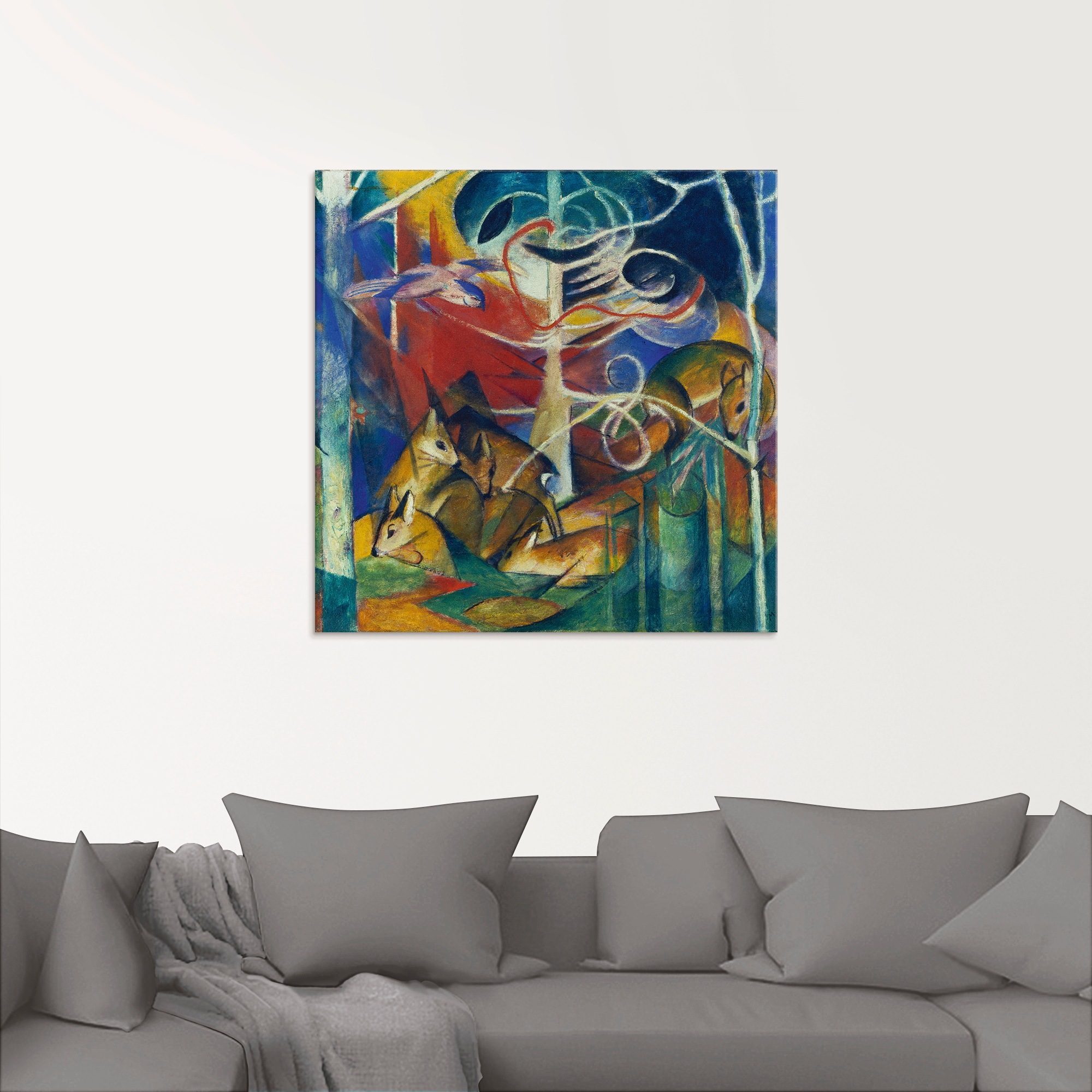Artland Glasbild »Rehe im Walde I. 1913«, Wildtiere, (1 St.), in verschiedenen Größen