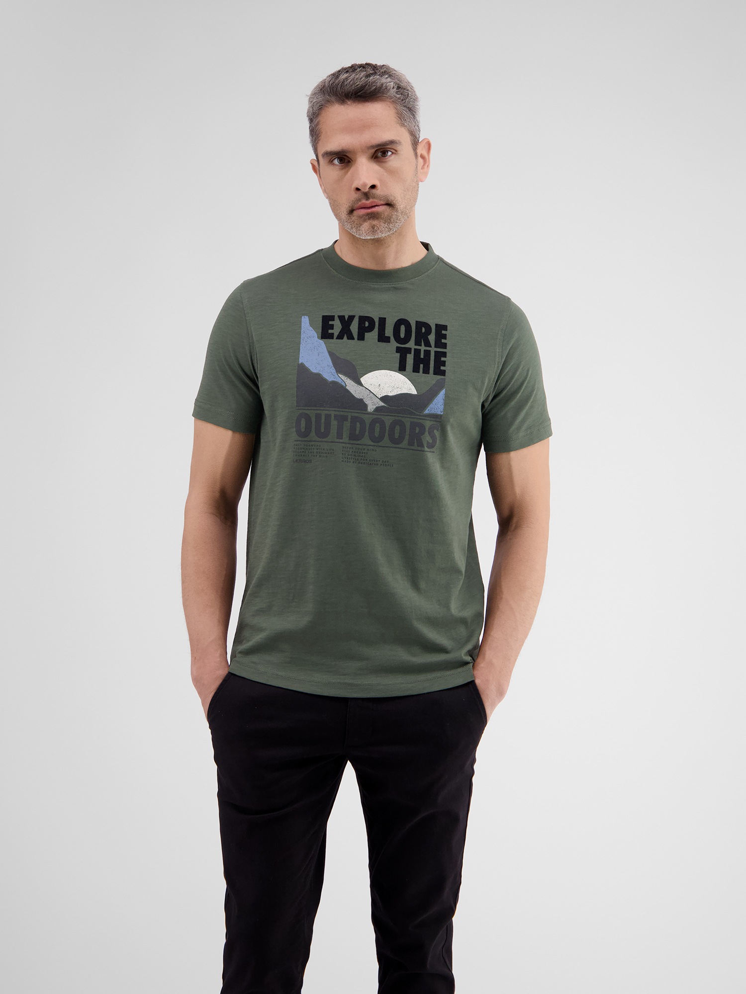 LERROS T-Shirt »LERROS T-Shirt mit Outdoor-Brustprint«
