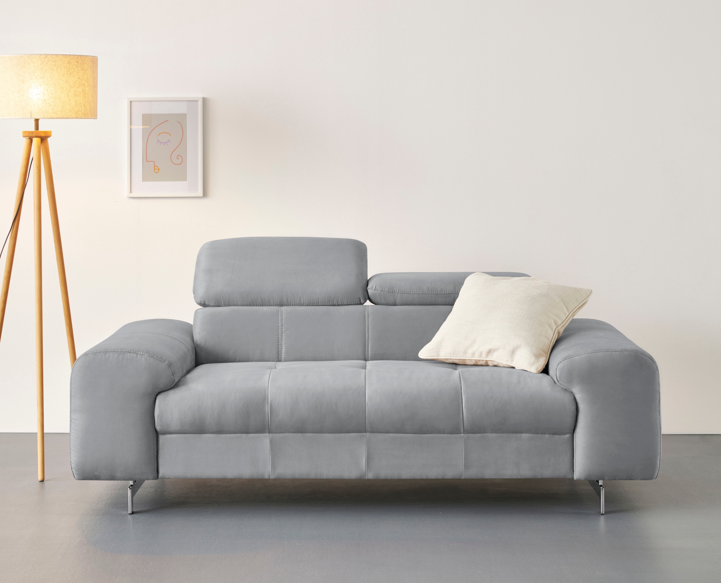 COTTA 2-Sitzer »Chef« Big-Sofa mit Kopfteilverstellung, edle Metallkufen