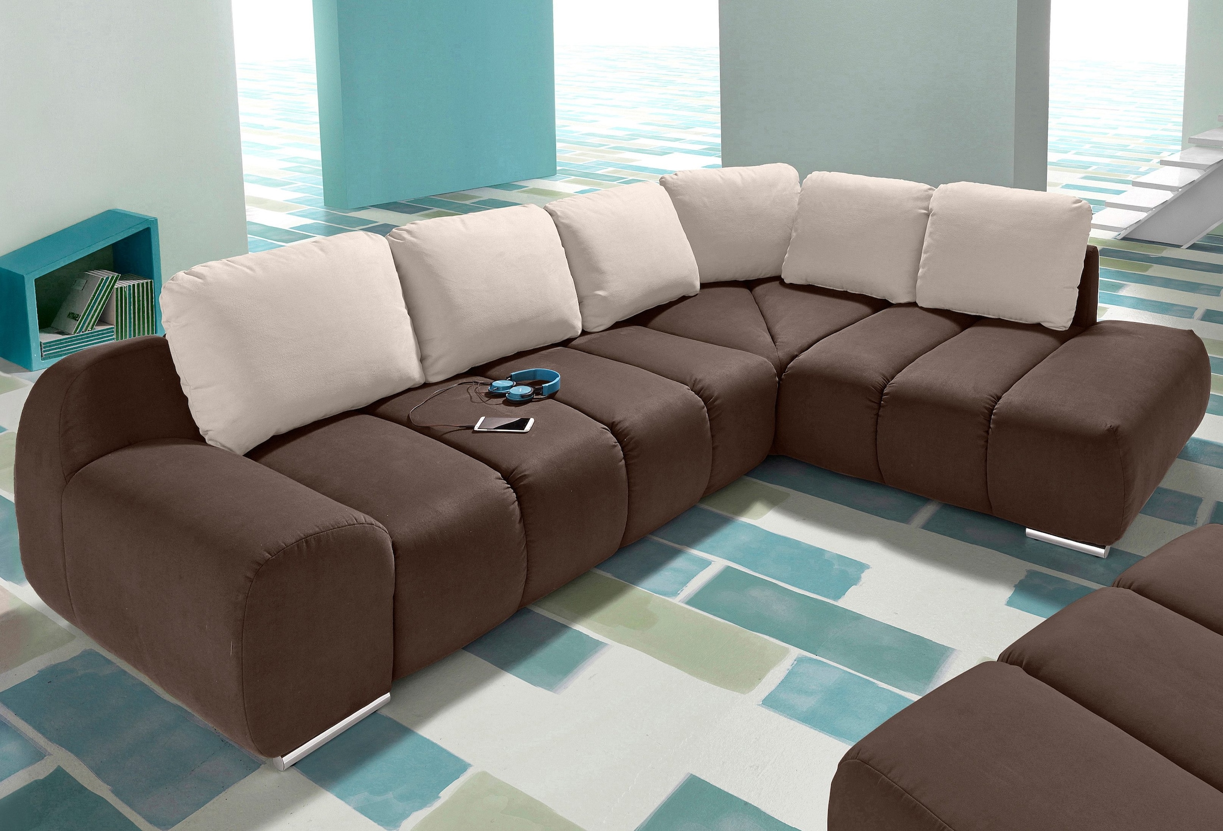 INOSIGN Ecksofa »Bono L-Form«, mit Ottomane, wahlweise mit Bettfunktion