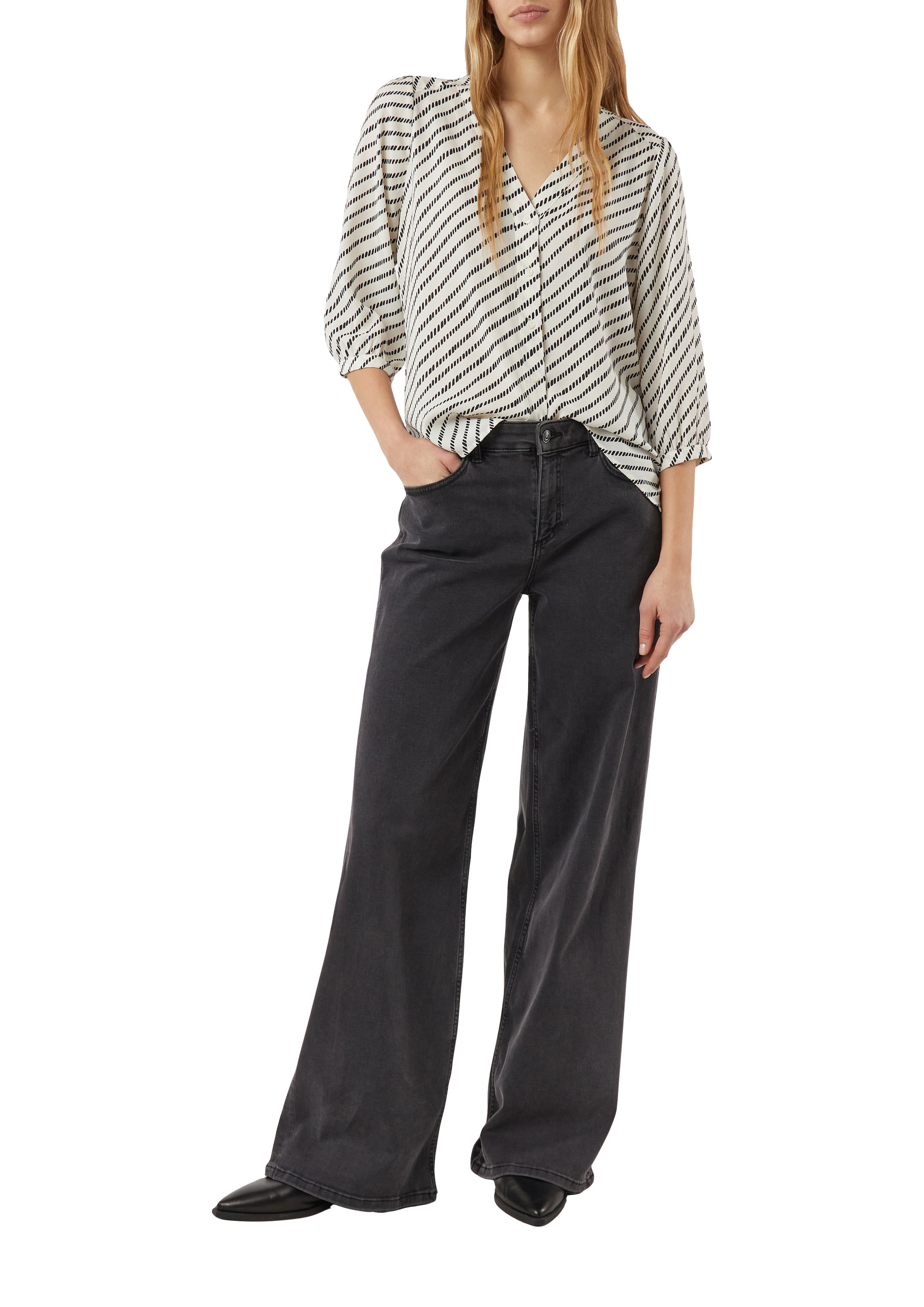 Comma Shirtbluse 3/4-Arm Tunika mit grafischem Muster