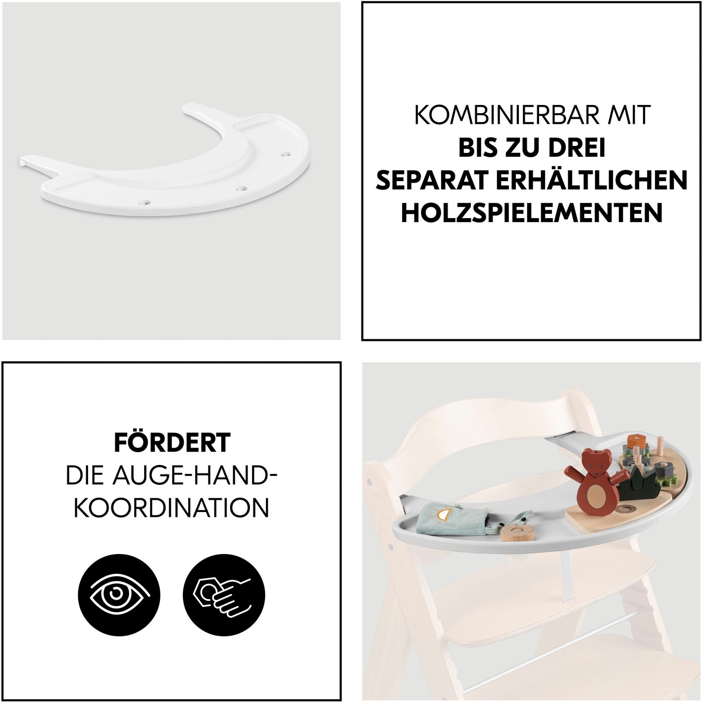 Hauck Hochstuhltablett »Arketa Play Tray, White«