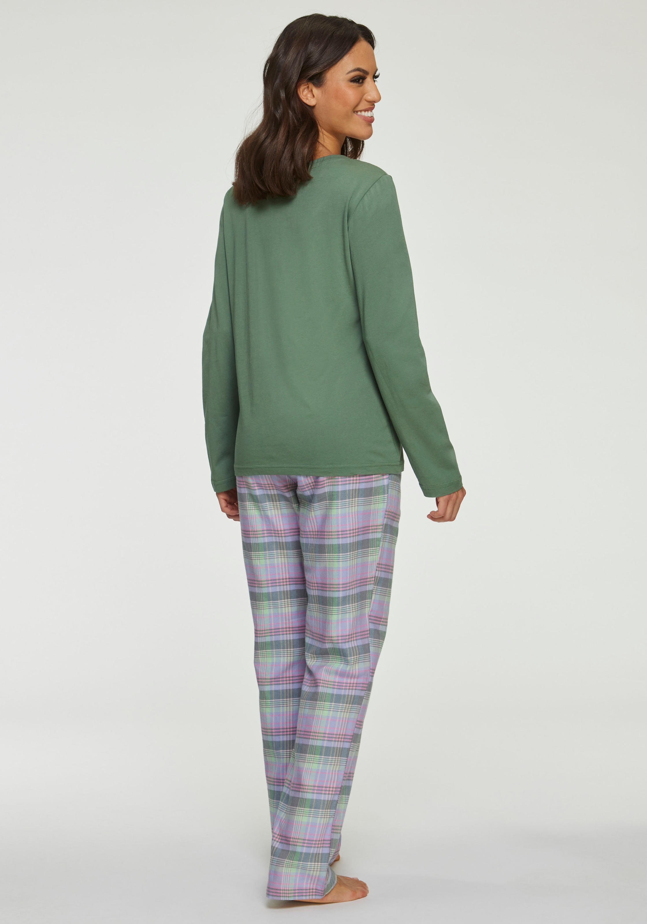 Vivance Dreams Pyjama, (2 tlg.), aus kuschelig weichem Flanell