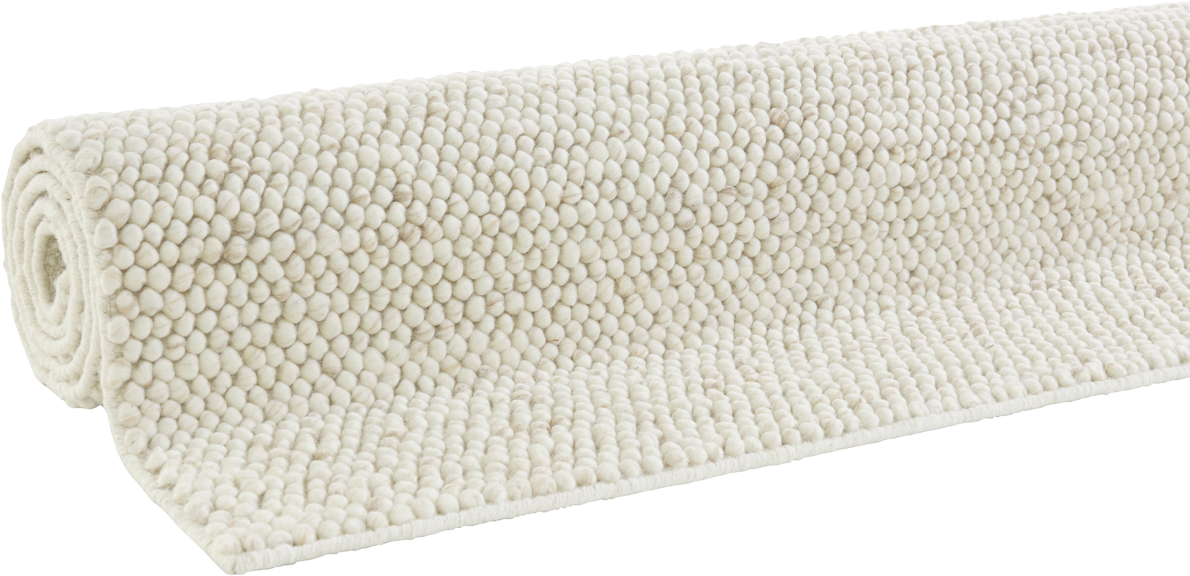 LeGer Home by Lena Gercke Wollteppich »Ainhoa, handgewebt, Wolle«, rechteckig, 12 mm Höhe, einfarbig, Wolle, Handweb Teppich, Wohnzimmer, Schlafzimmer, Esszimmer