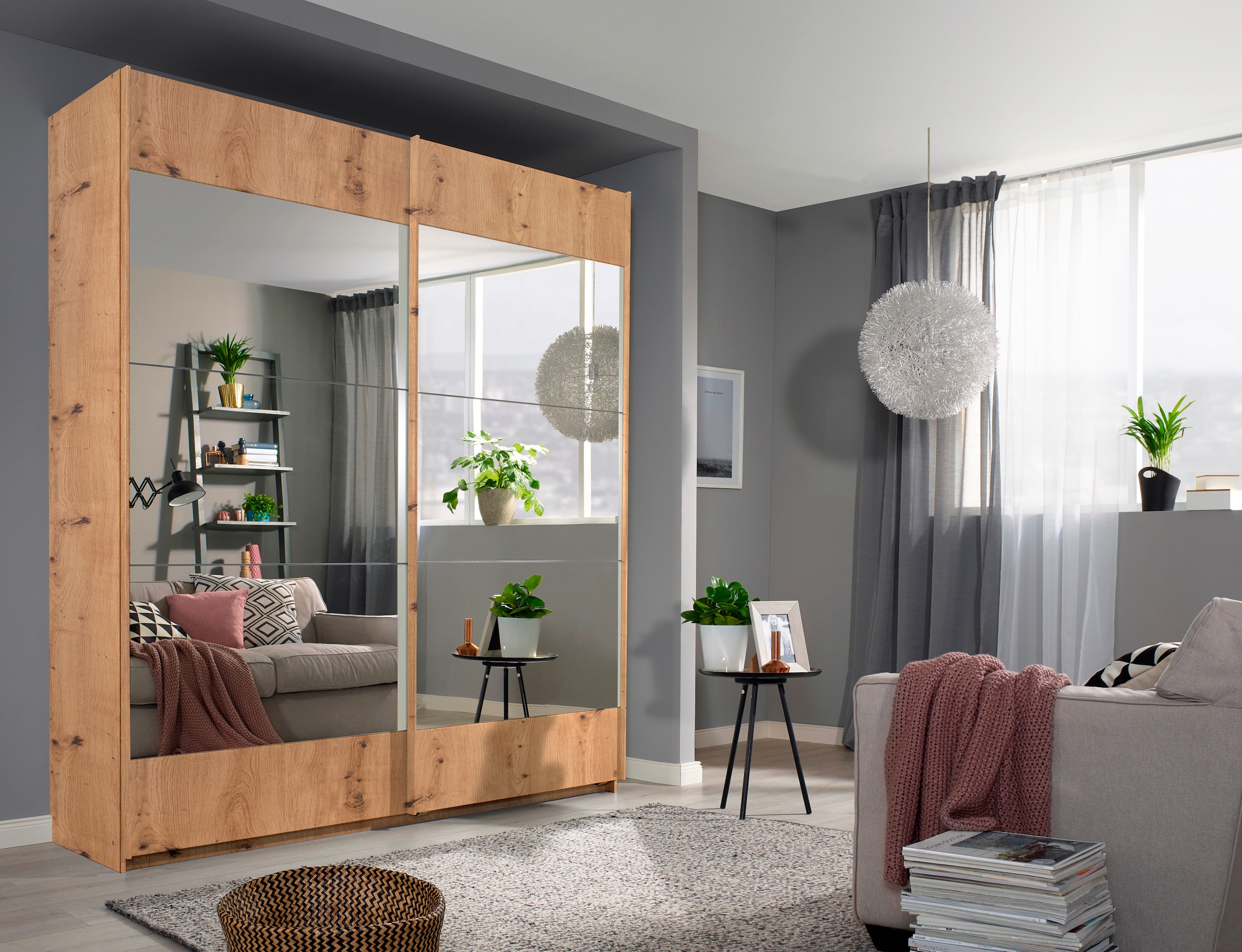 rauch Schwebetürenschrank »Kleiderschrank Schrank Garderobe Wäscheschrank Ankleide MALIBU« in 5 Breiten, Höhe 210 cm,  mit großflächigen Türen, großzügiger Stauraum MADE IN GERMANY