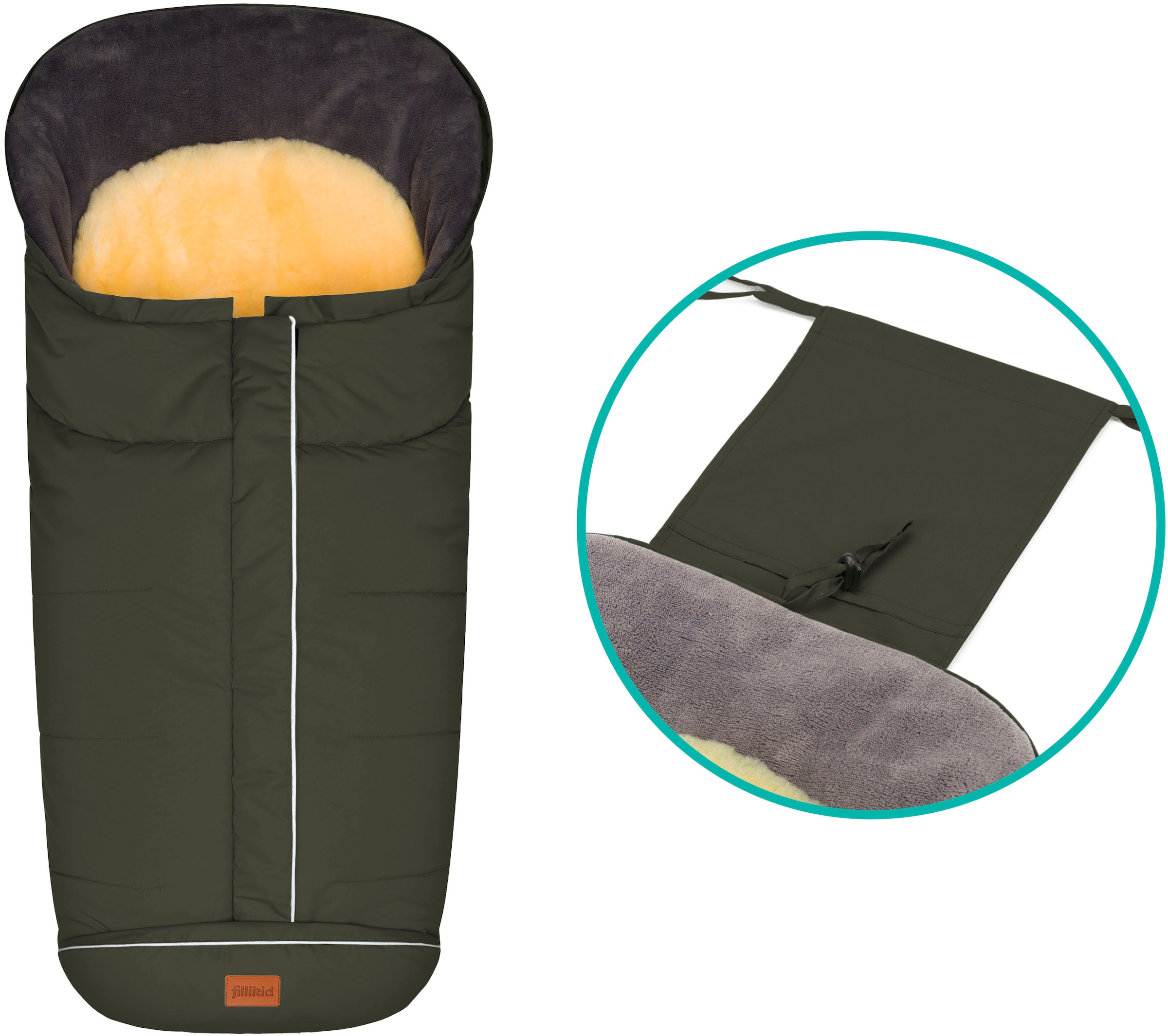Fillikid Fußsack »Nanga Lammfell, Winterfußsack« mit herausnehmbarer Lammfellauflage