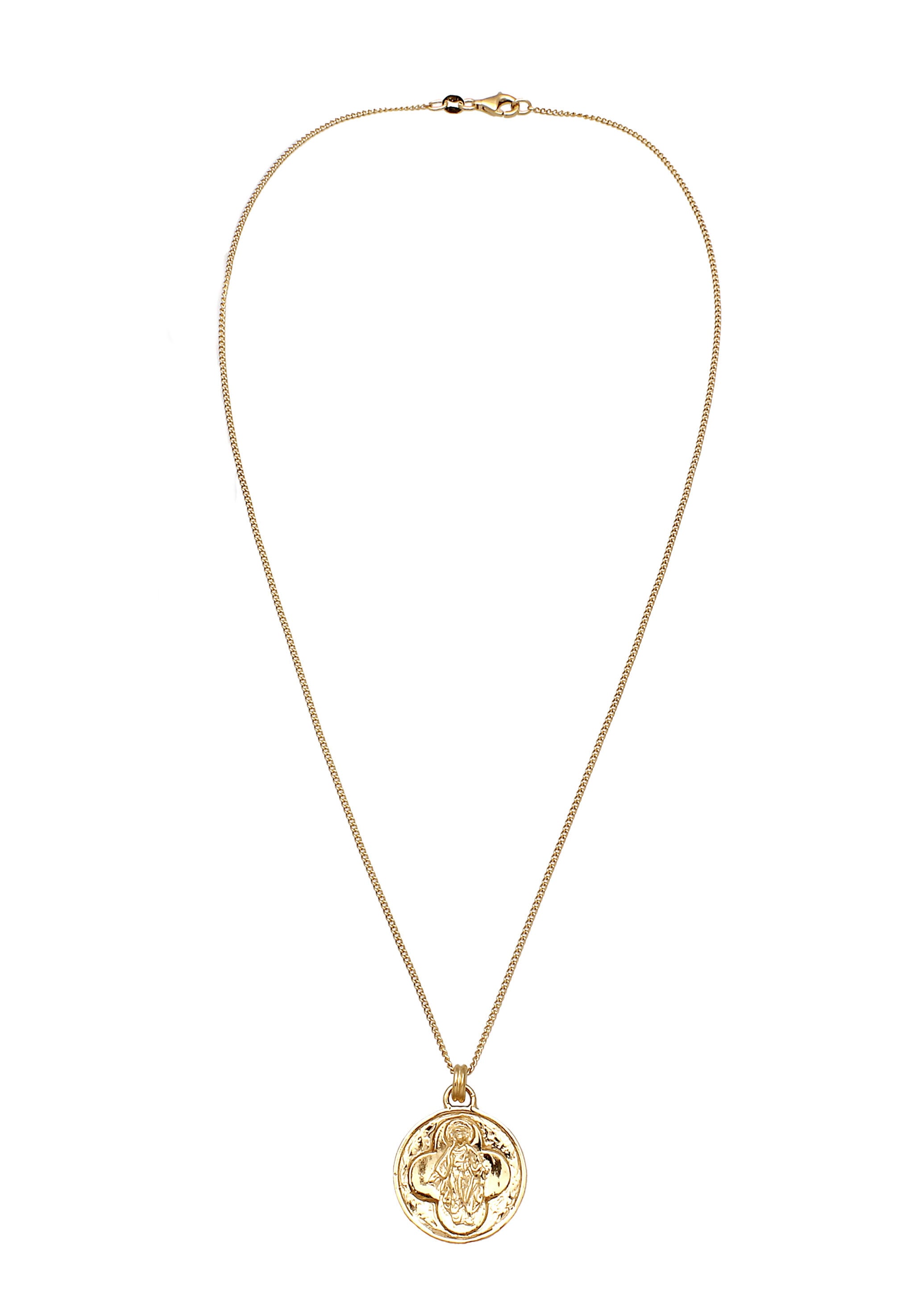 Elli Kette mit Anhänger »Halskette Marienfigur 925 Sterling Silver gold-plated«