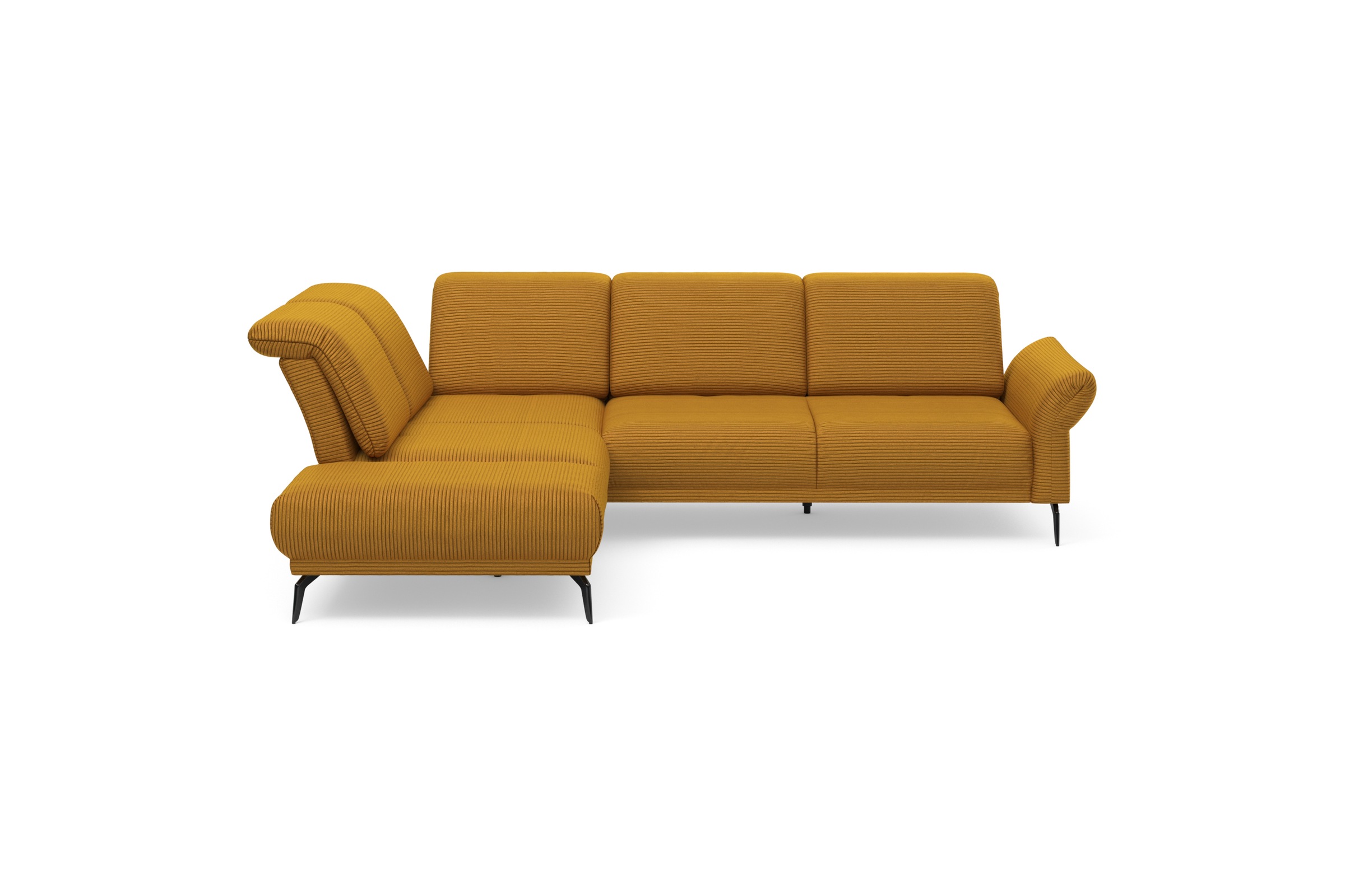 INOSIGN Ecksofa »Coco L-Form«, Sitztiefen-, Arm- und Kopfteilverstellung, Cord-Bezug, Fußhöhe 15 cm