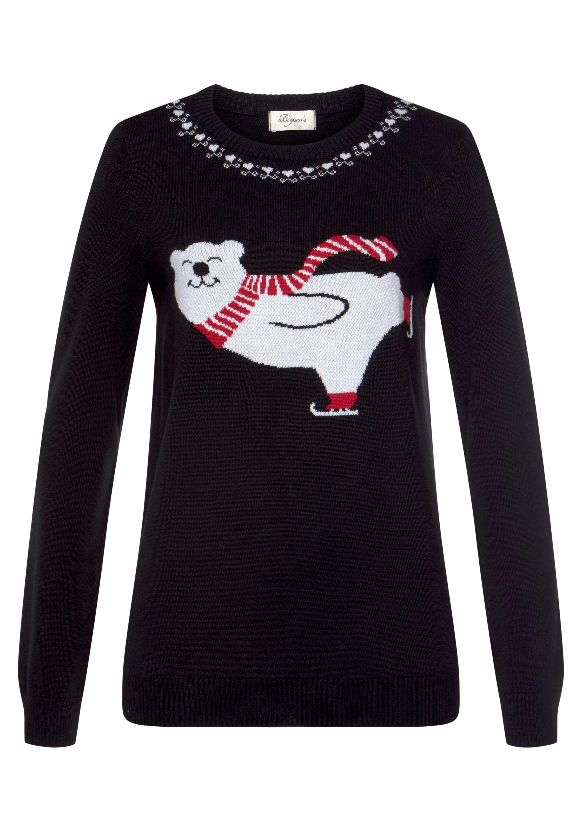 Boysen's Rundhalspullover, mit X-mas-Motiv