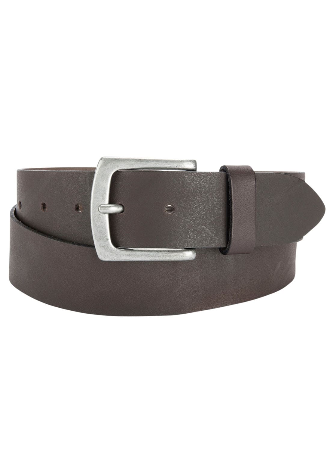 Bernd Götz Herren Ledergürtel mit silberfarbener Schließe in braun, Größe 140