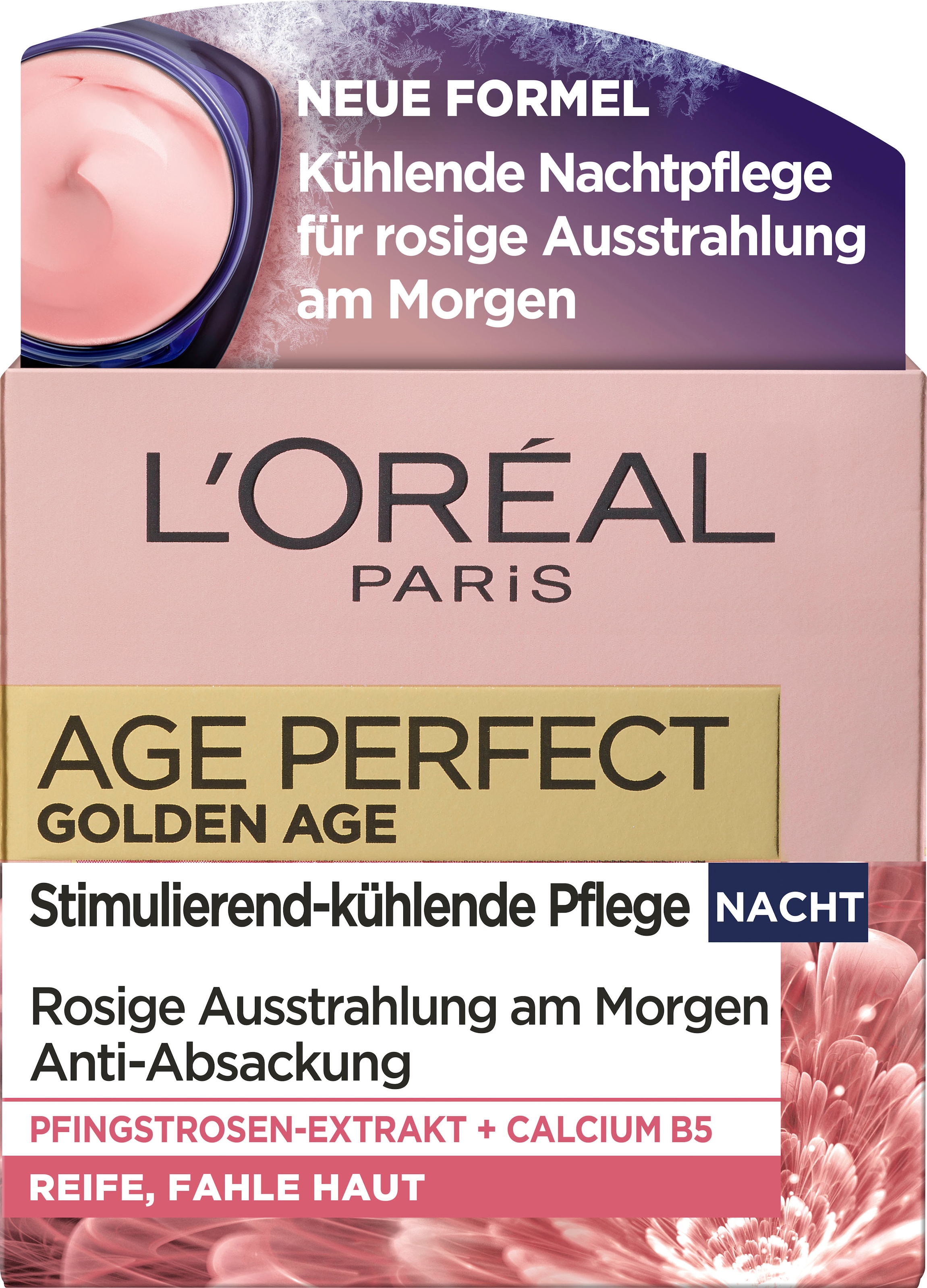 L'ORÉAL PARIS Feuchtigkeitscreme »Age Perfect Golden Age Rosé-Nachtpflege«, mit Neo-Calcium