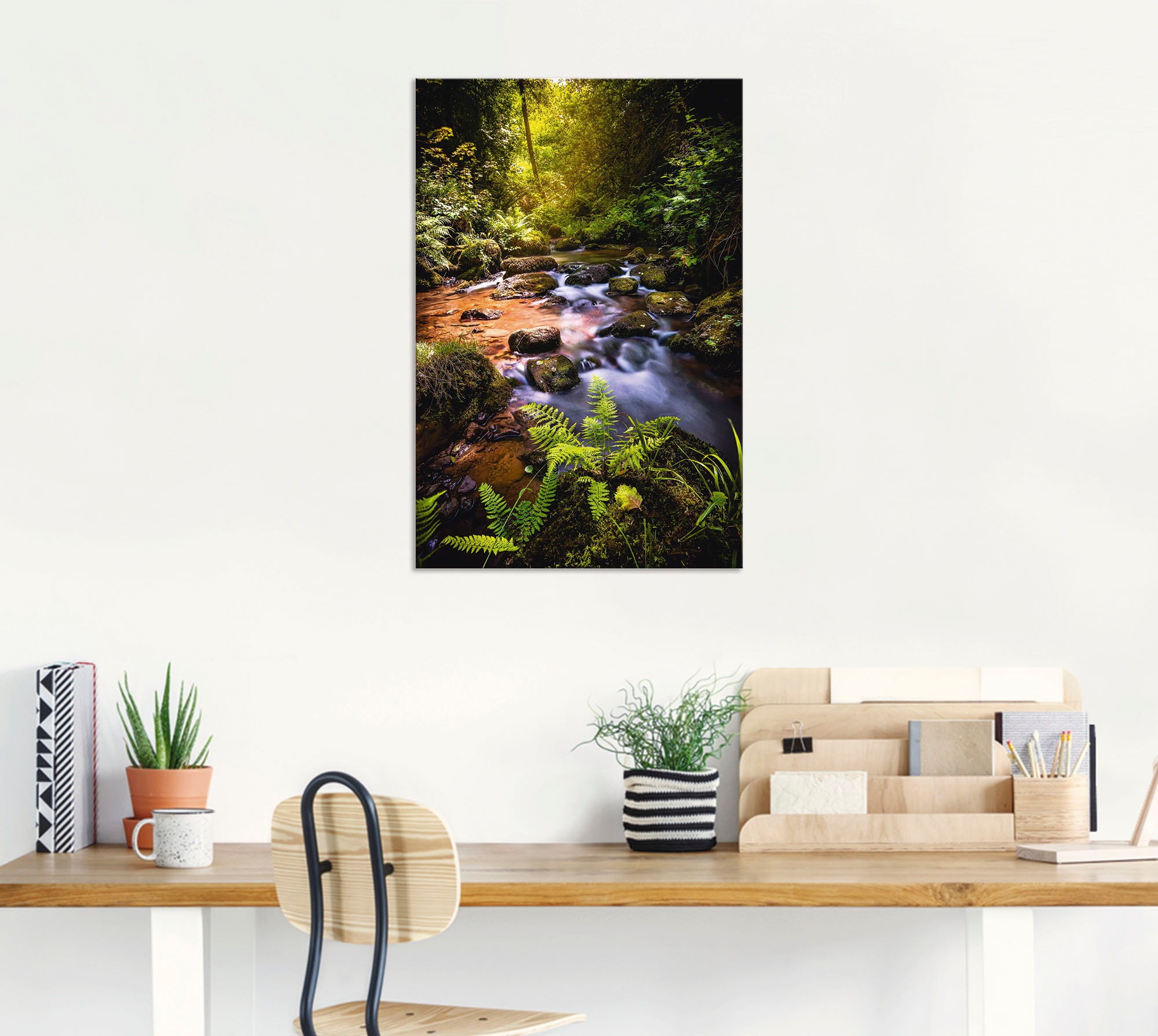 Artland Wandbild »Wildbach im Wald«, Gewässer, (1 St.), als Alubild, Outdoorbild, Leinwandbild, Wandaufkleber, versch. Größen
