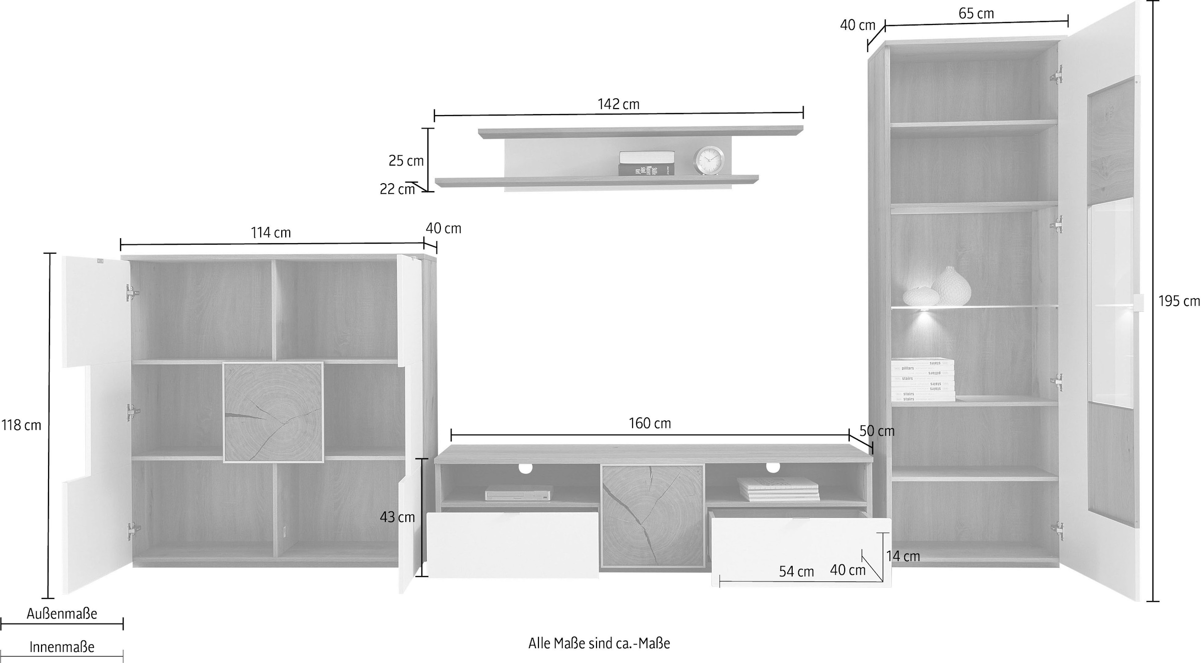 Möbelfabrik online St.) VOGL (Set, kaufen Wohnwand, 4