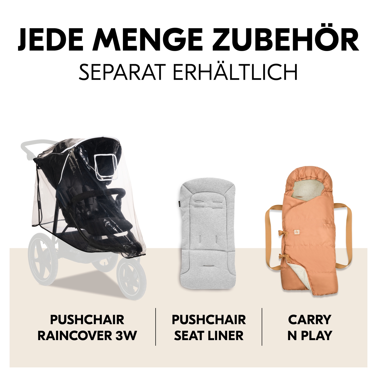 Hauck Dreirad-Kinderwagen »Runner 3, Jungle Green«, 22 kg, mit XXL-Lufträdern u. Handbremse; bis 22 kg belastbar