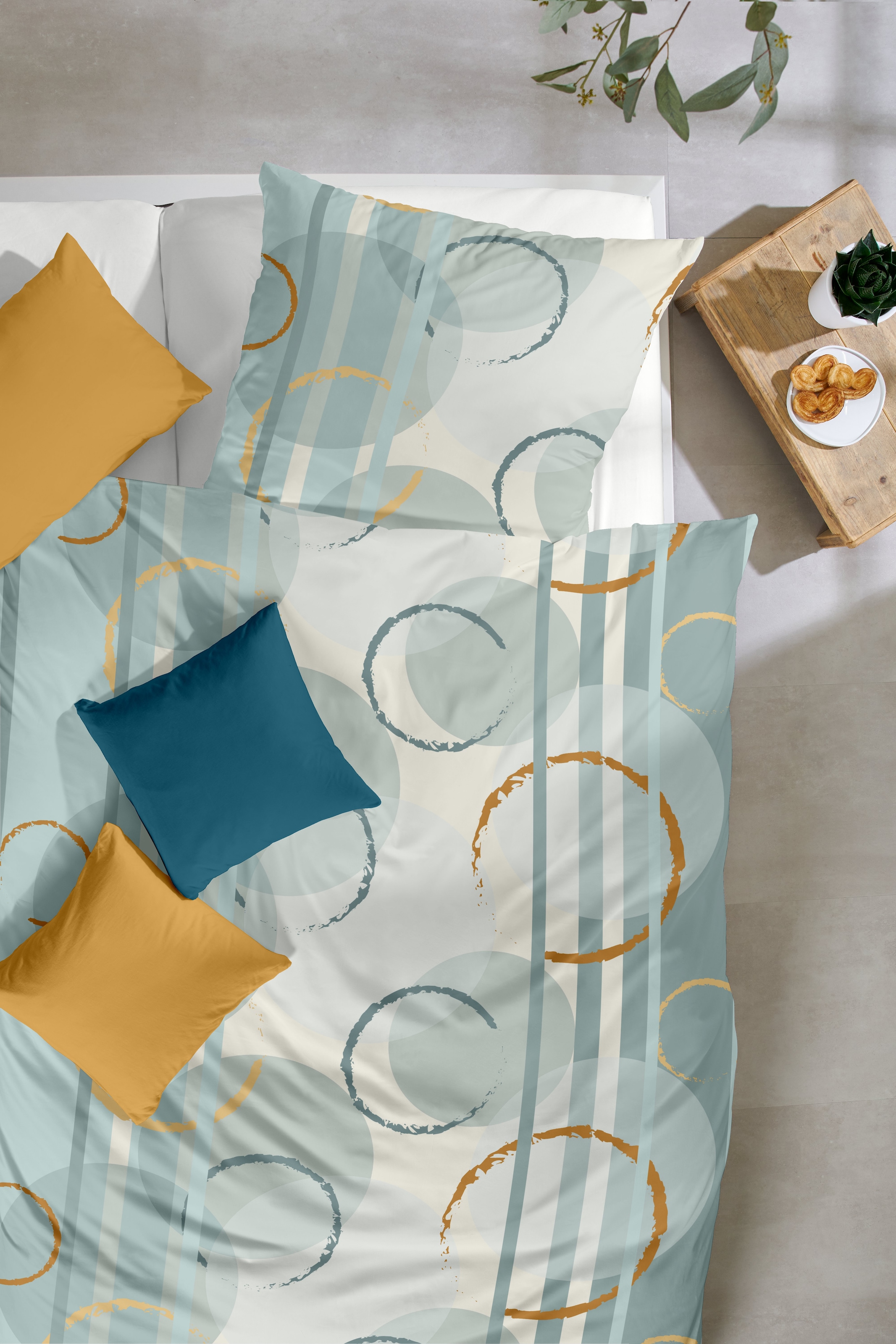 Primera Bettwäsche »Biber-Bettwäsche Circular« 2 Stk. tlg. mit abstrakten Kreisen