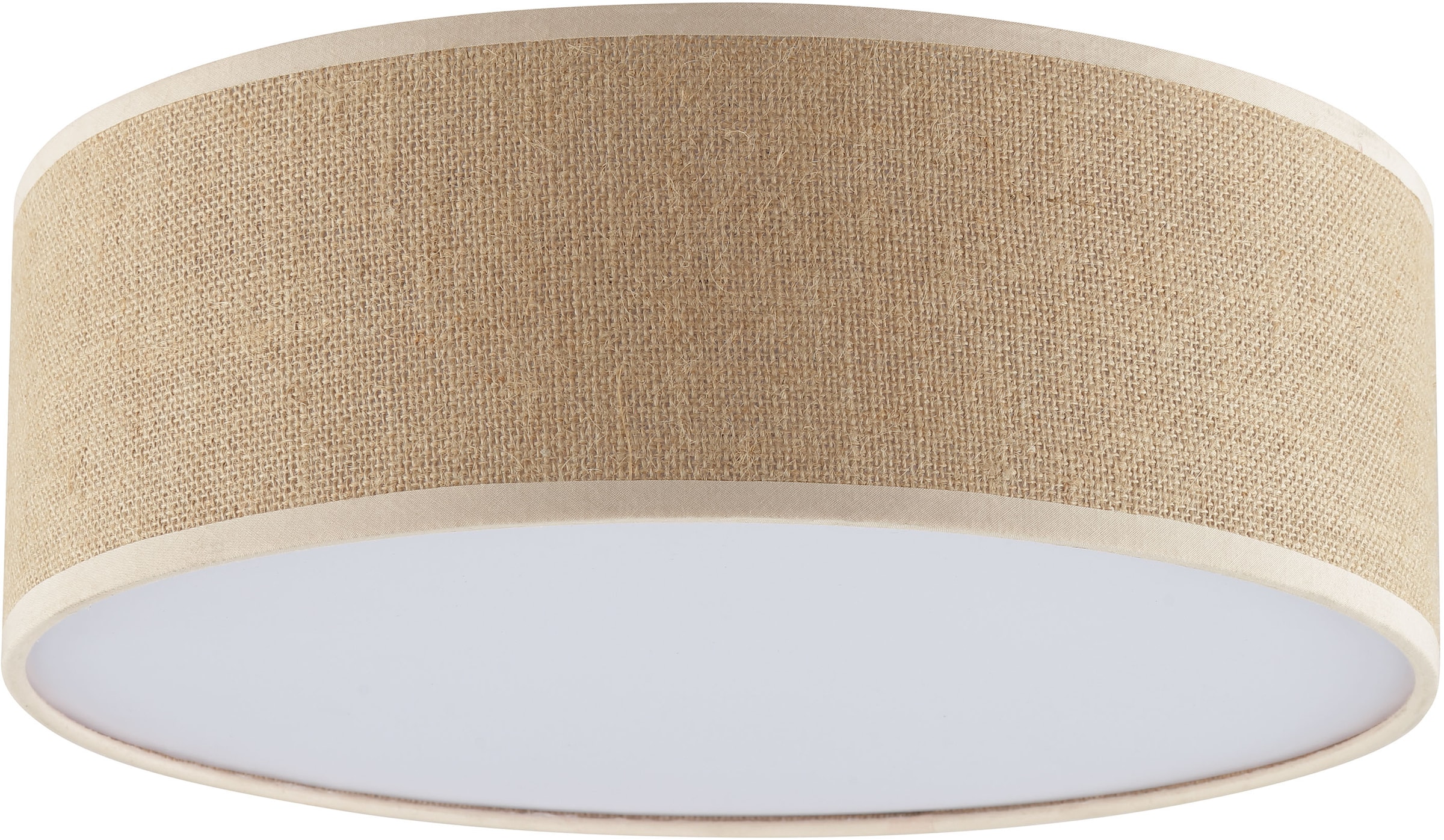 my home Deckenleuchte »Mindelstetten«, 2 flammig, Leuchtmittel E27 | ohne Leuchtmittel, mit Leinenstoffschirm, Höhe 14 cm, Ø 38 cm