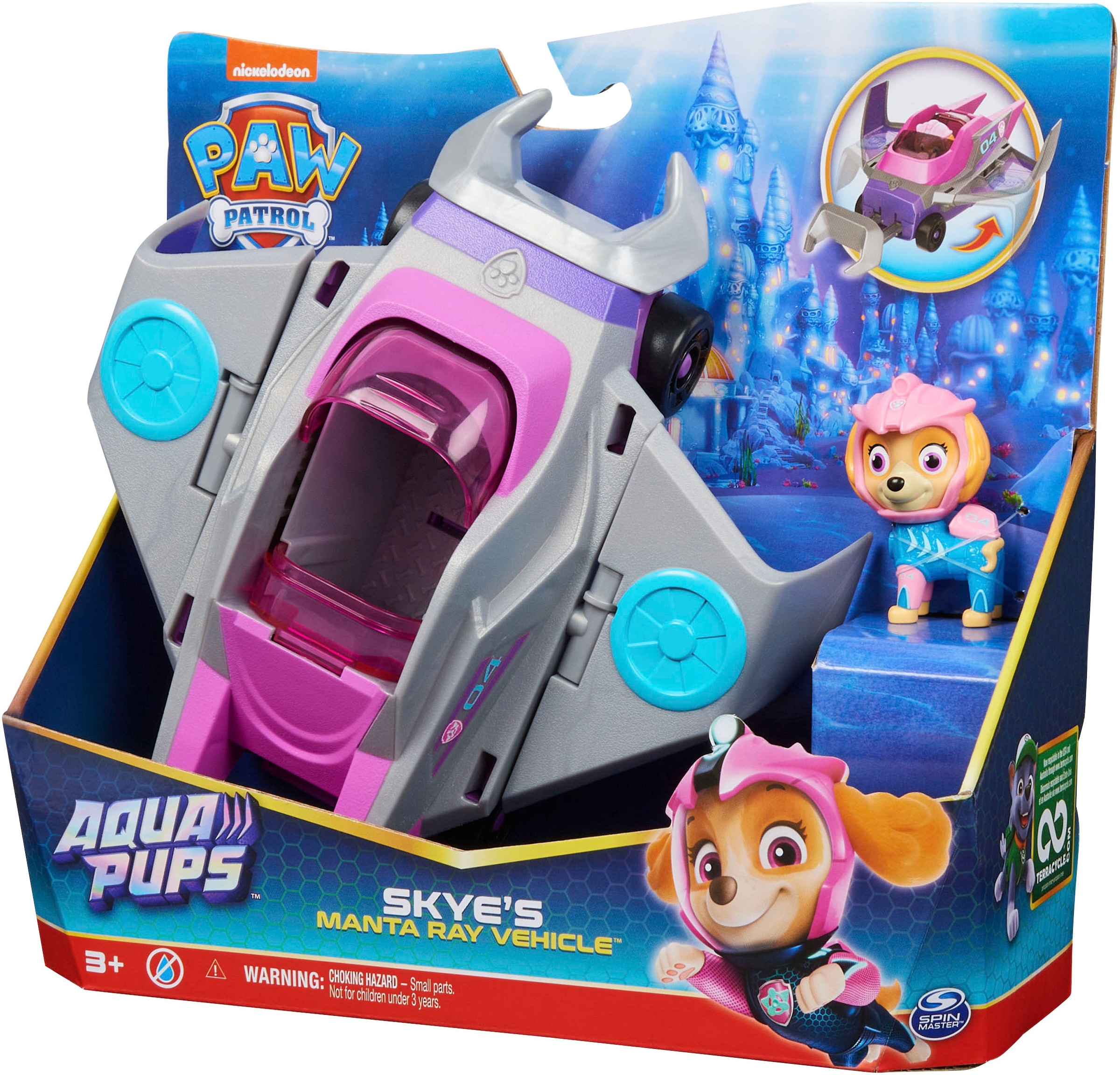Spin Master Spielzeug-Auto »Paw Patrol - Aqua Pups - Basic Themed Vehicles Solid Skye«, mit Funktionen