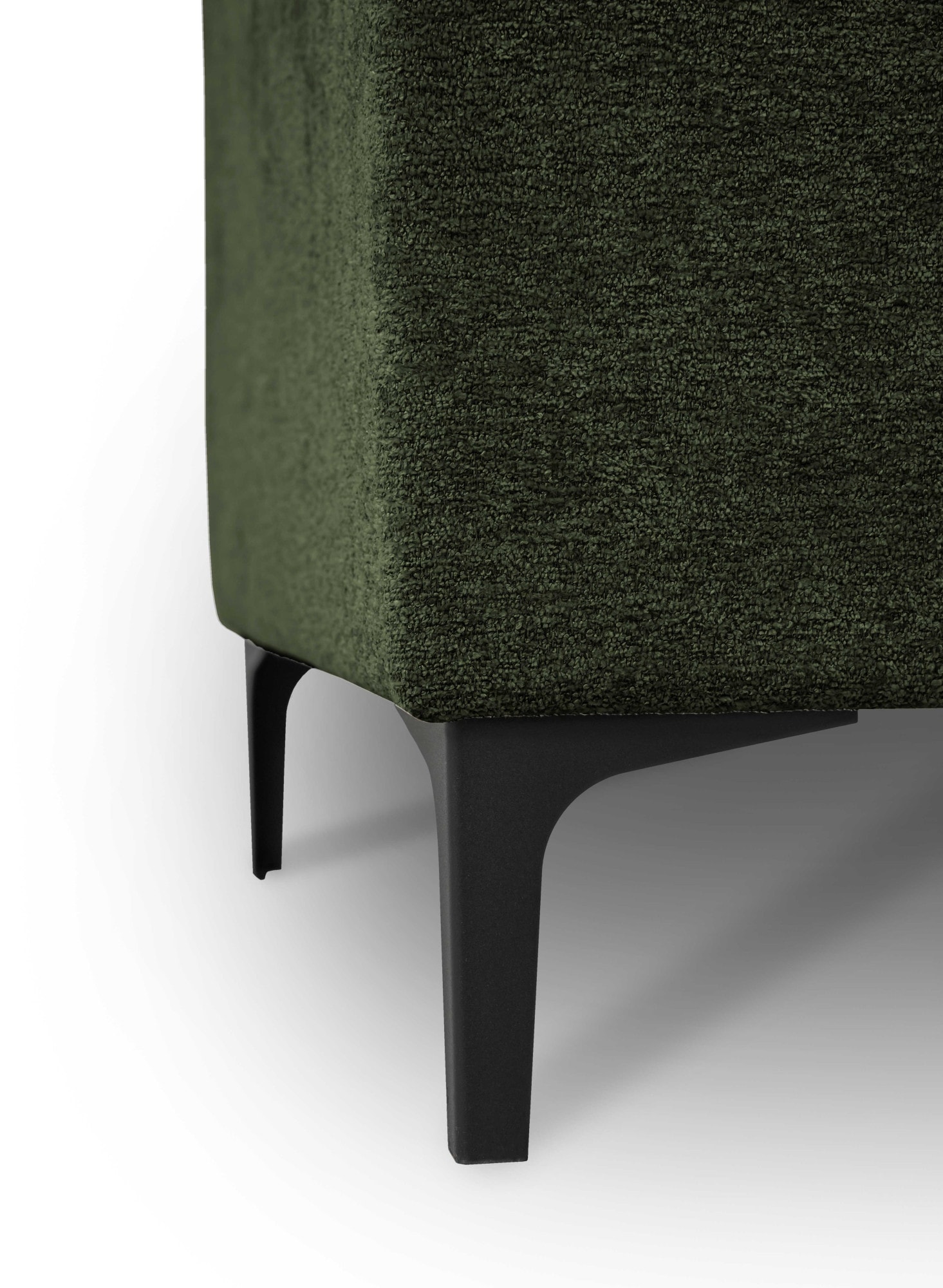 Places of Style Ecksofa »Polsterecke Oland, Struktur, Flachgewebe, Luxus-Microfaser, Boucle«, L-Form, 280 cm, Wellenunterfederung, Skandi-Design, Metallfüße