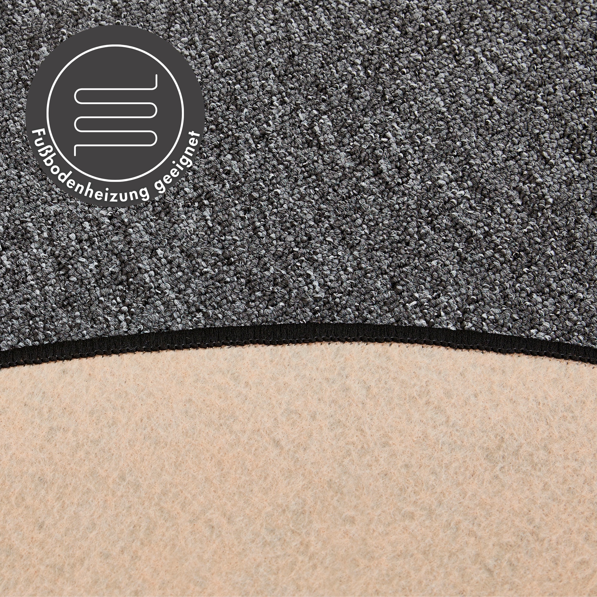 Andiamo Teppich »Luton, Made in Germany«, rund, 5 mm Höhe, melierte Optik, ideal im Wohnzimmer & Schlafzimmer