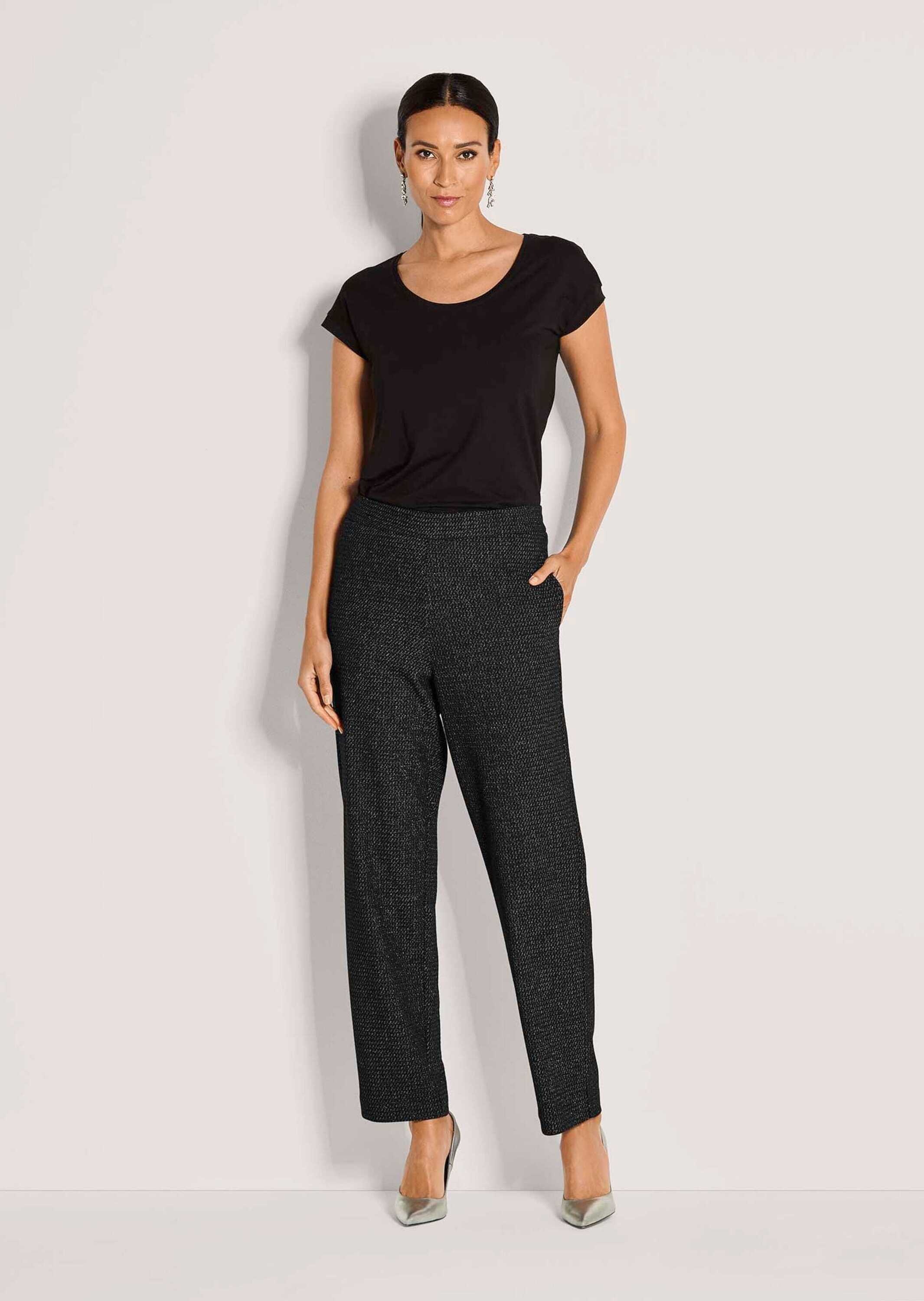 MADELEINE Jerseyhose »Jerseyhose Stretch-Stoffhose mit Glanzakzenten«