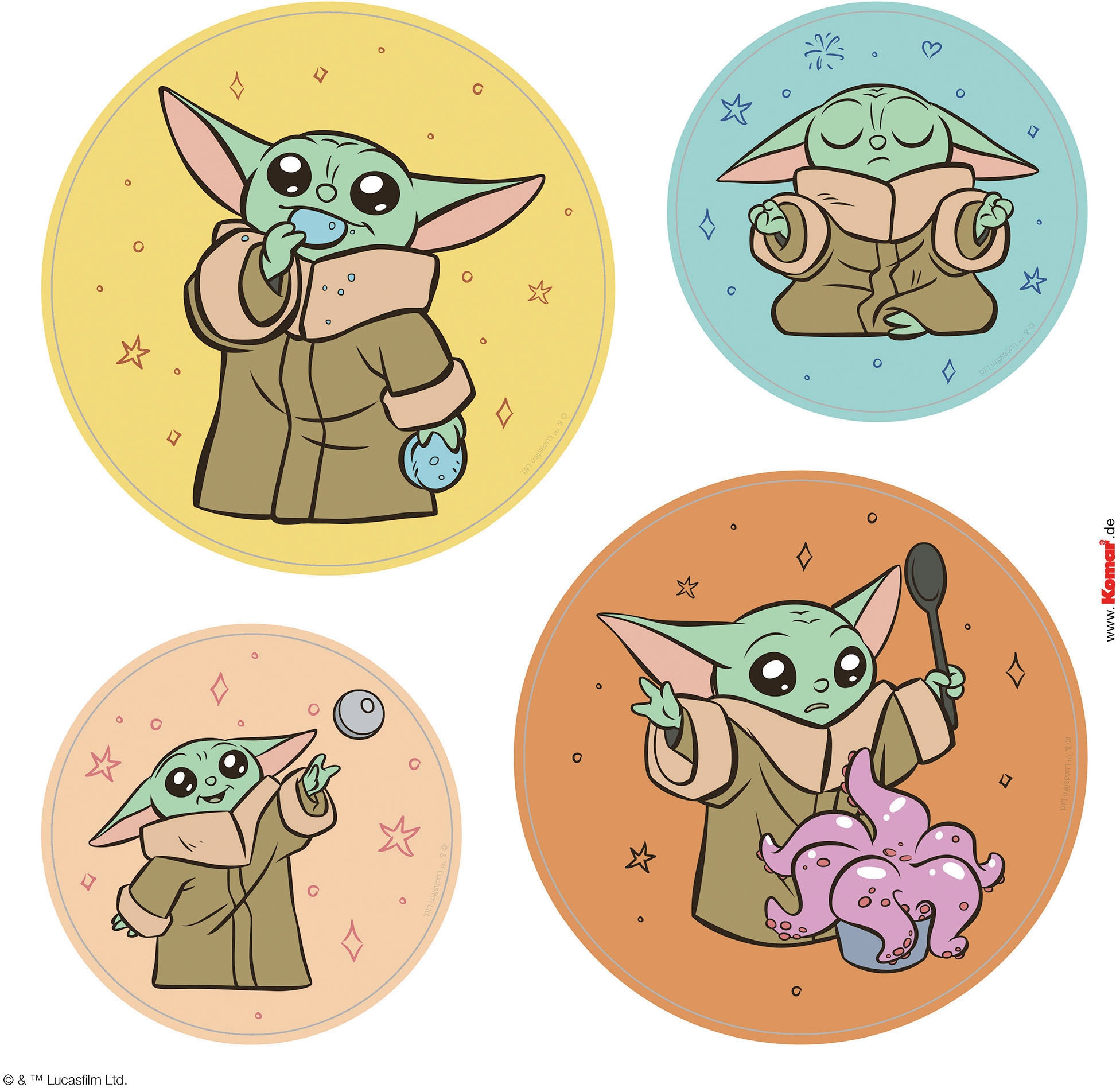 Komar Fensterbild »Grogu - Padawan Bubbles - Größe 30 x 30 cm, 2 Bogen« Fenstersticker, selbsthaftend