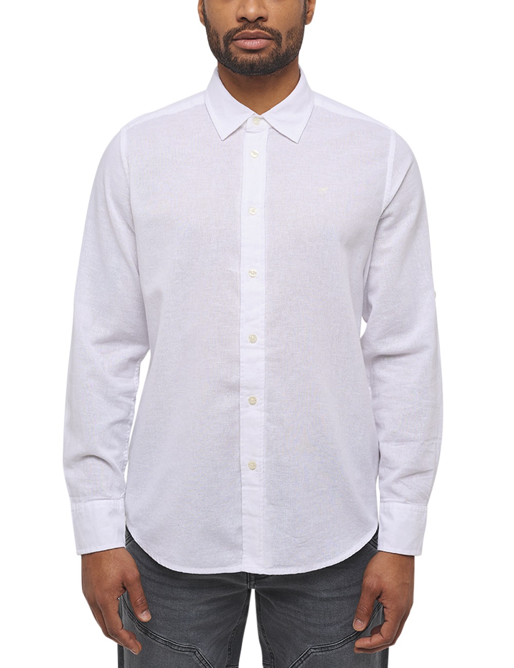 MUSTANG Langarmhemd »CLEMENS LINEN BLEND«