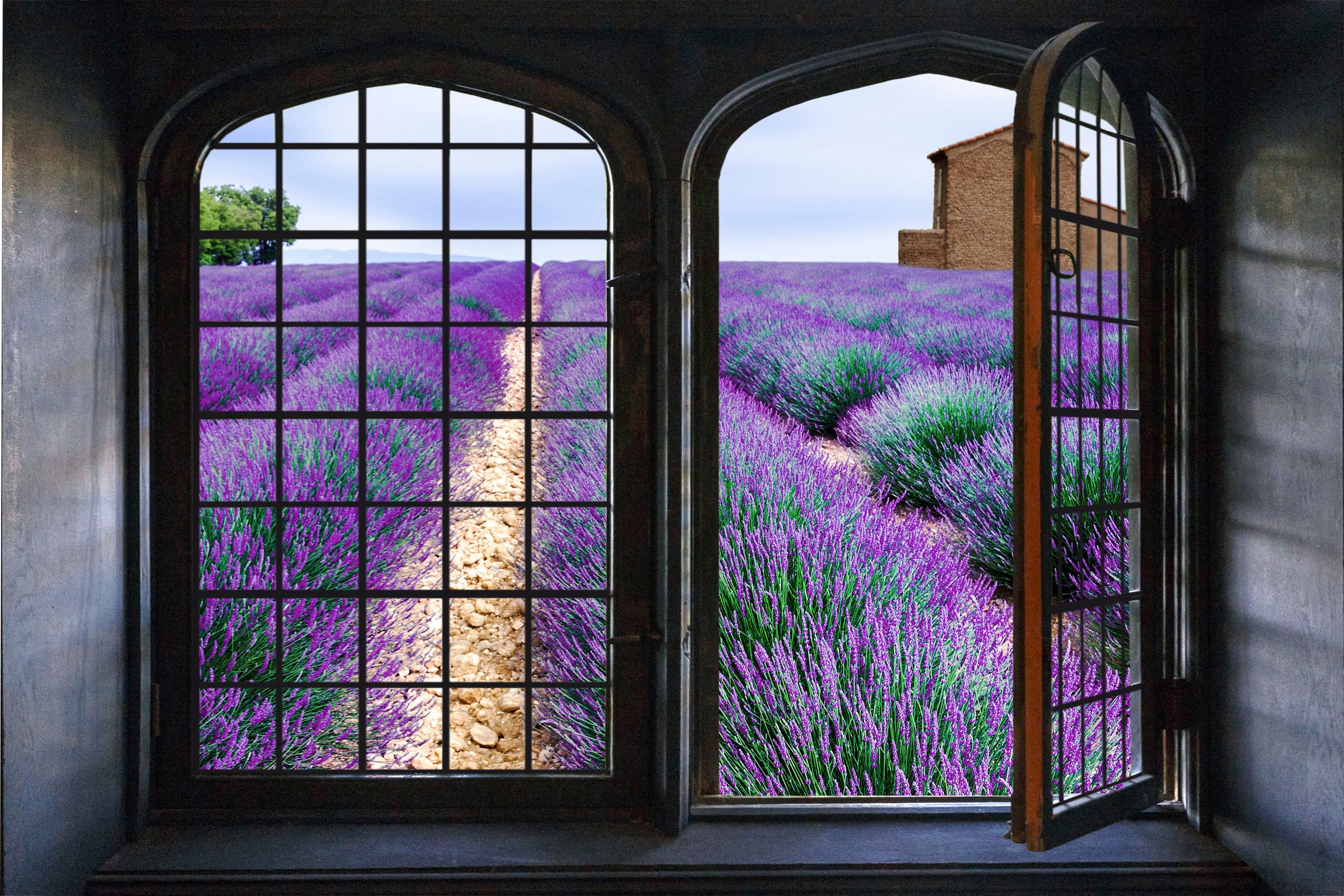 queence Wandsticker »Lavendel«, Wandsticker, Wandbild, selbstklebend, 3D, Fenster