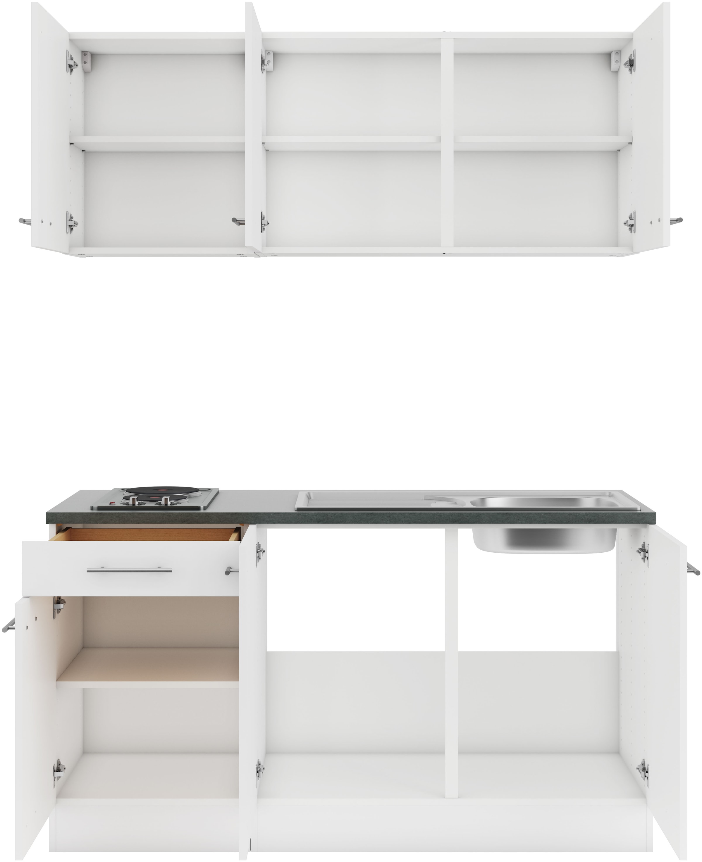 OPTIFIT Pantryküche »Bella« Breite 150 cm, wahlweise mit Kochfeld oder Unterbaukühlschrank