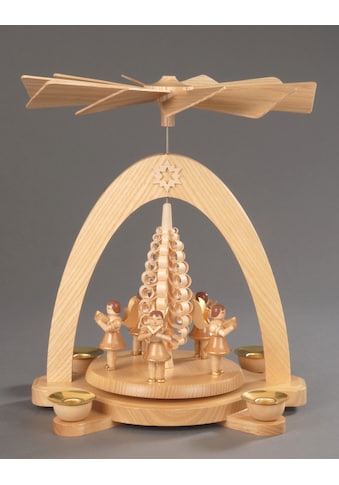 Weihnachtspyramide »5 Engel mit Spanbaum, Weihnachtsdeko«, (1 St.)