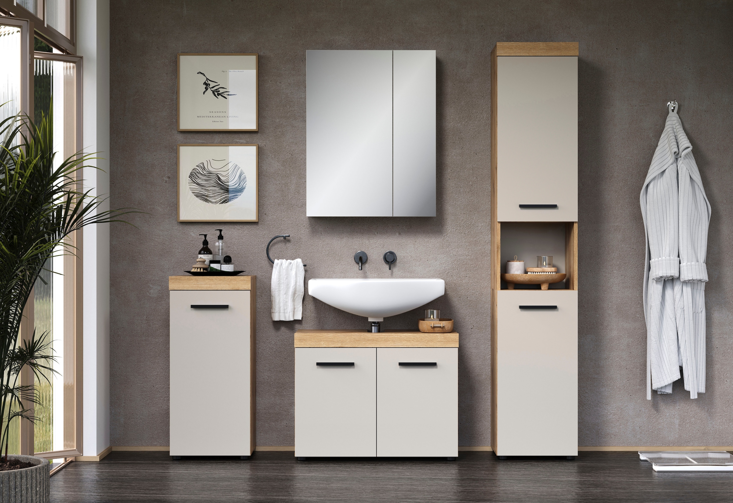 welltime Badkommode »Isera« 1 Stk. tlg. Unterschrank mit 1 Tür und 1 Einlegeboden – (B/T/H) 36/31/81 cm