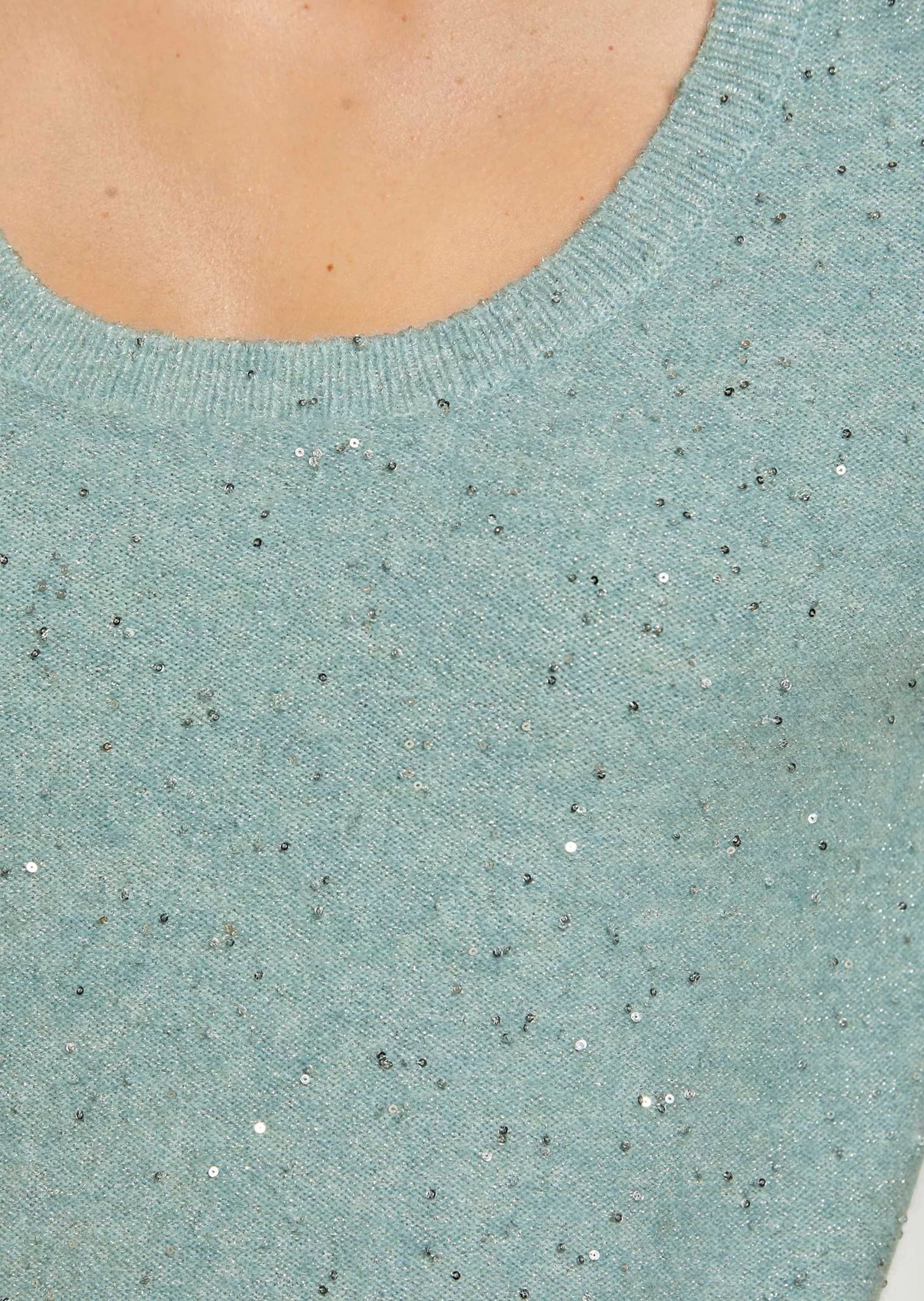 MADELEINE Longpullover »Pullover Kurzarm-Pullover mit Pailletten-Glanz«
