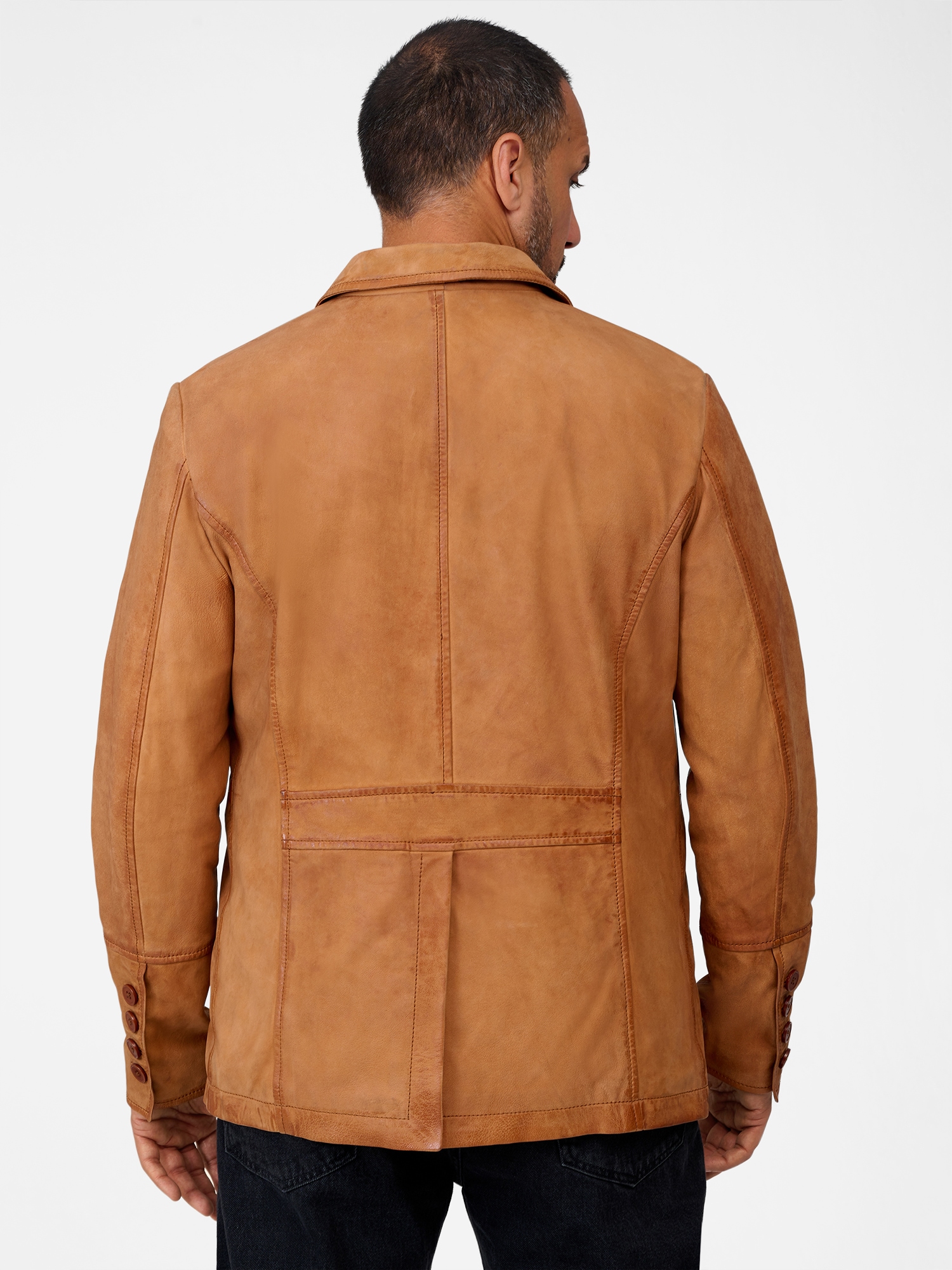 RICANO Kurzmantel »Zweireiher Mantel Victor« Handgefertigt aus echtem Leder