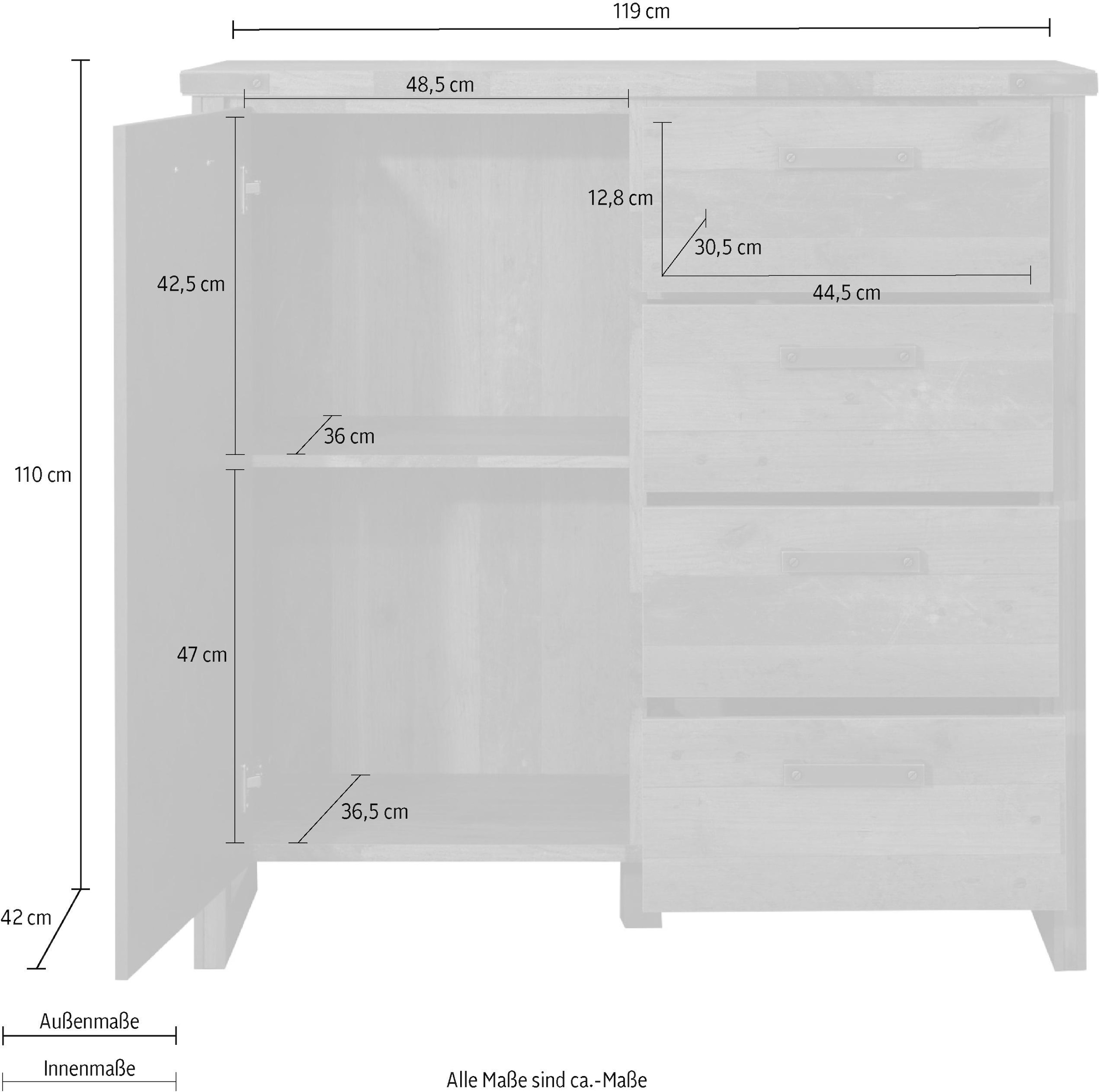 Home affaire Kommode »Bristol«, Breite 119 cm