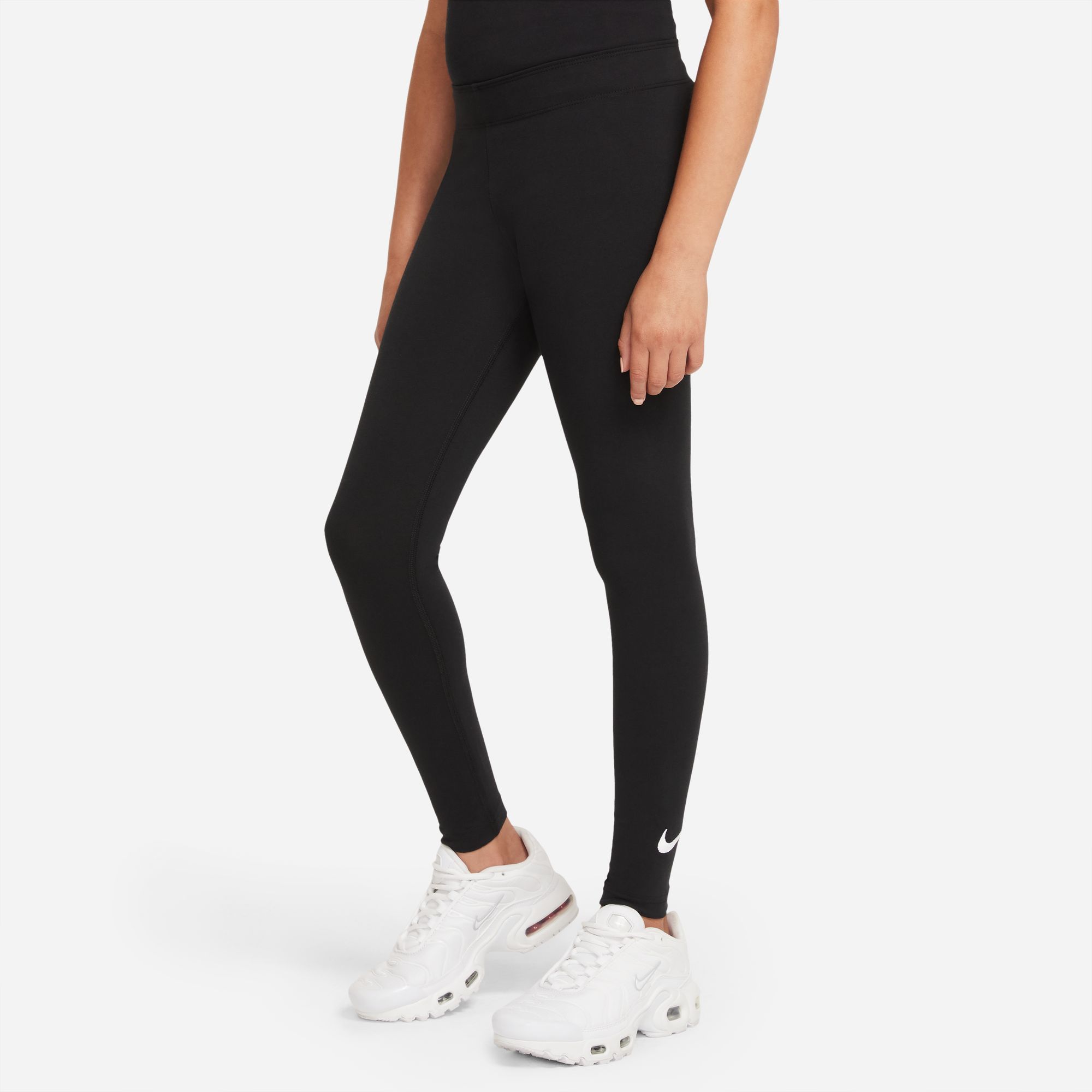 Nike Sportswear Mädchen Leggings »BIG KIDS (GIRLS) SWOOSH LEGGINGS« in schwarz, Größe S (128/134)